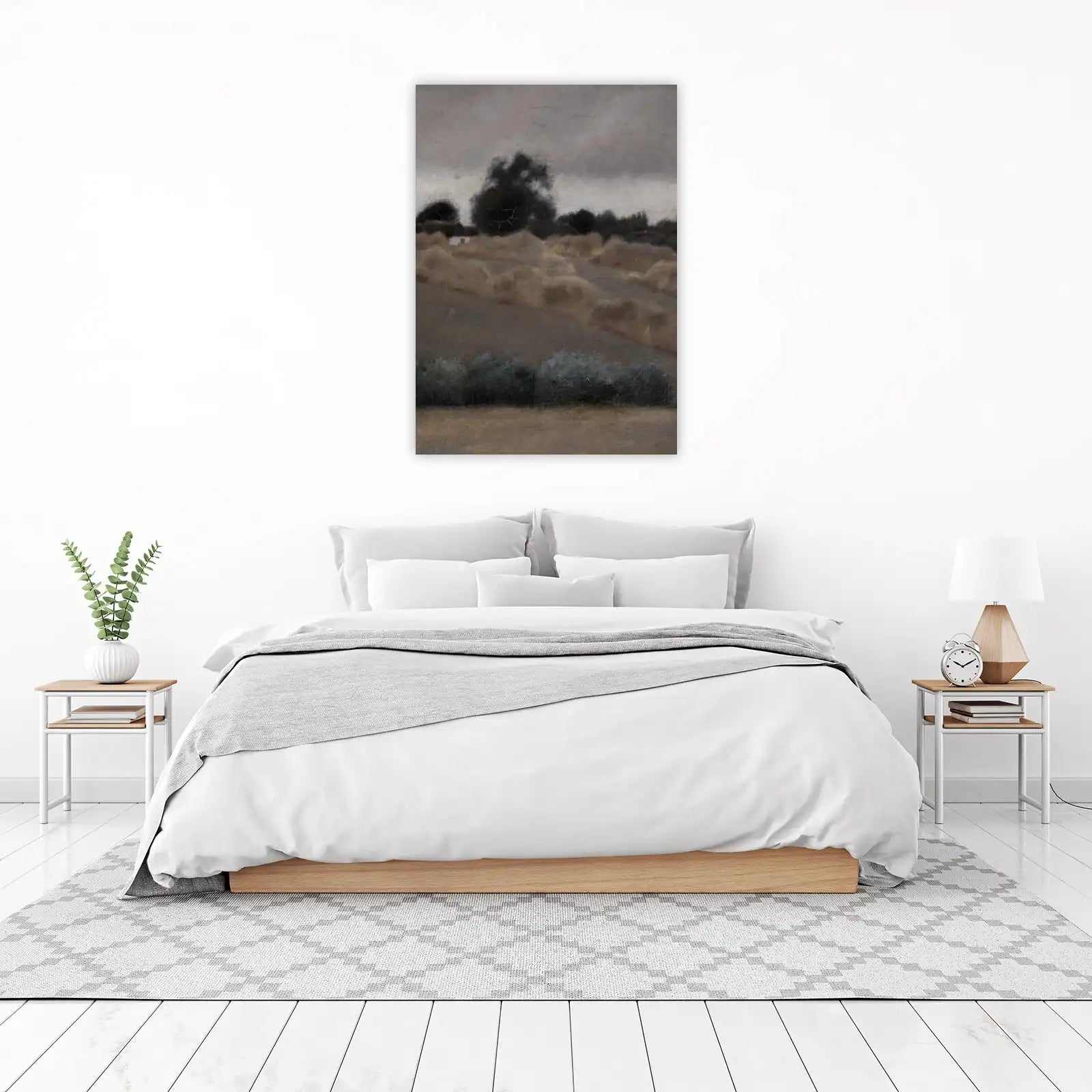 Vintage Haystack Field Wall Art