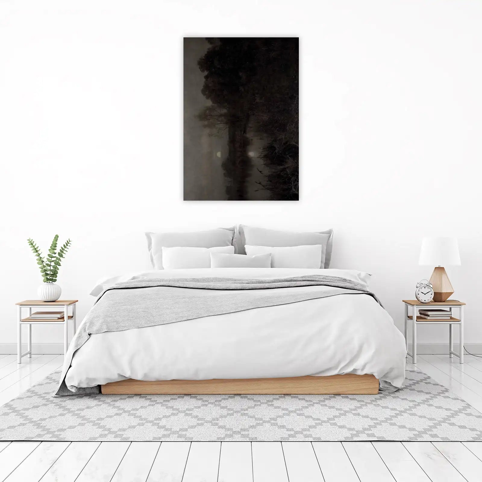 Mysterious Moonlight River Landscape Wall Art