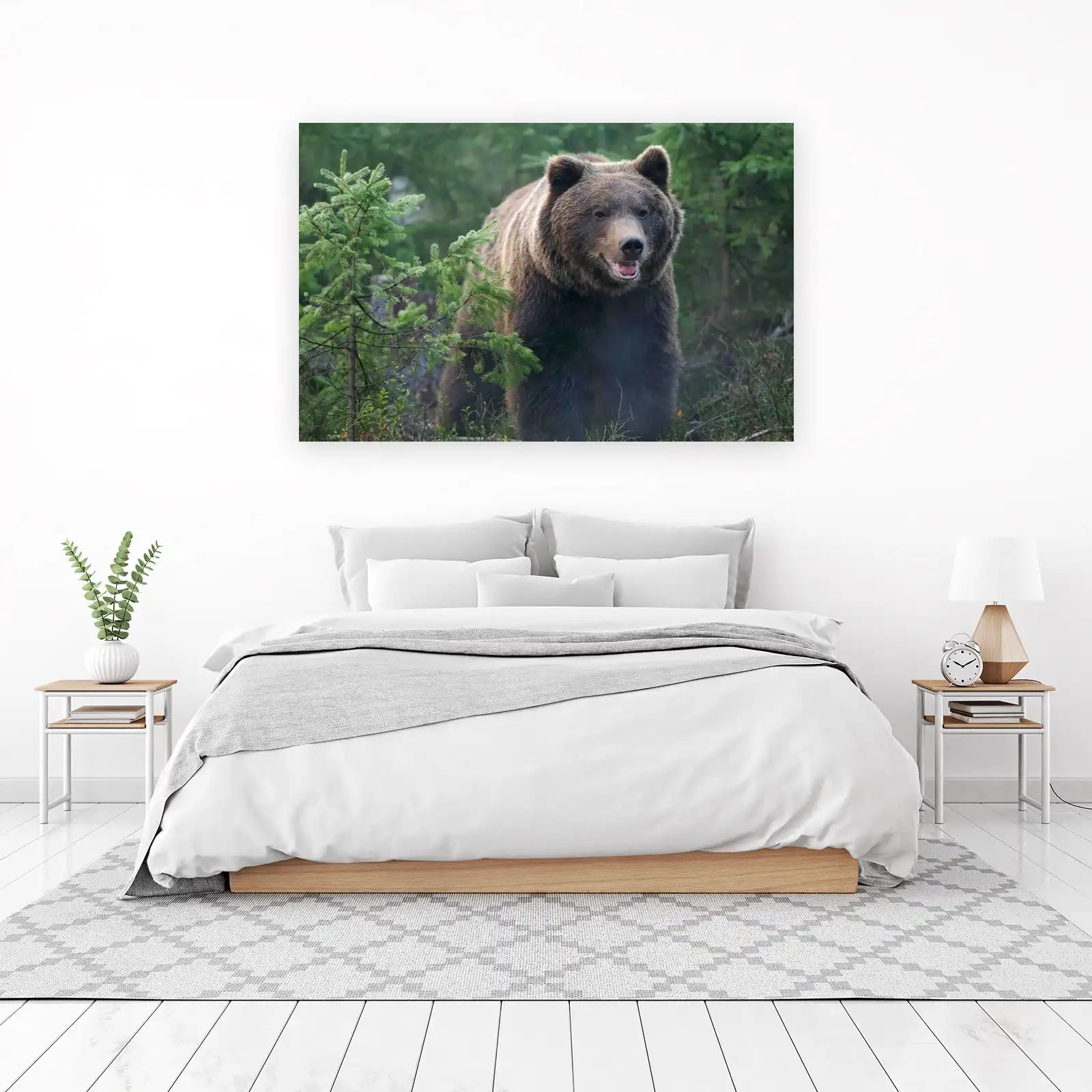 Majestic Brown Bear Forest Wall Art