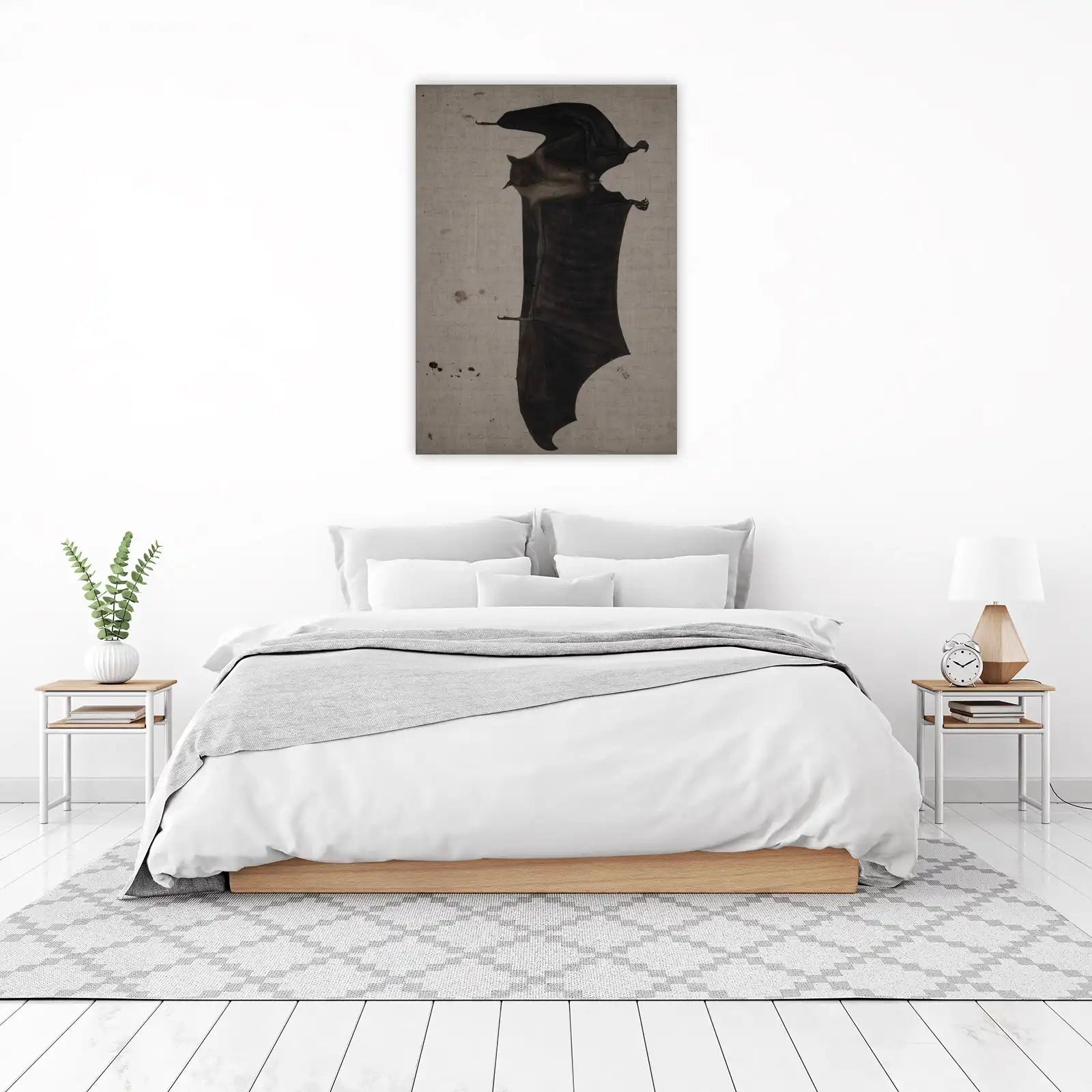 Vintage Bat Illustration Wall Art - Dark Academia Wall Art