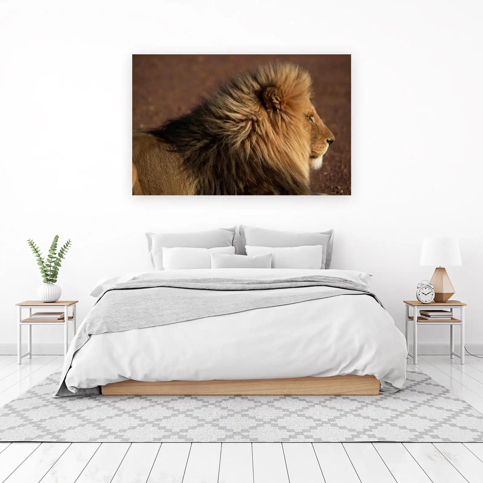 Majestic Lion Profile King of the Jungle Wall Art