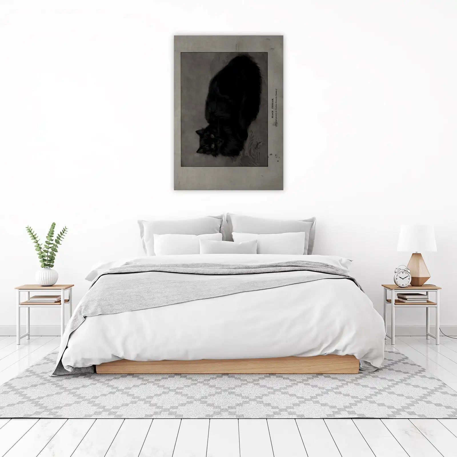 Elegant Black Persian Cat Art Wall Art