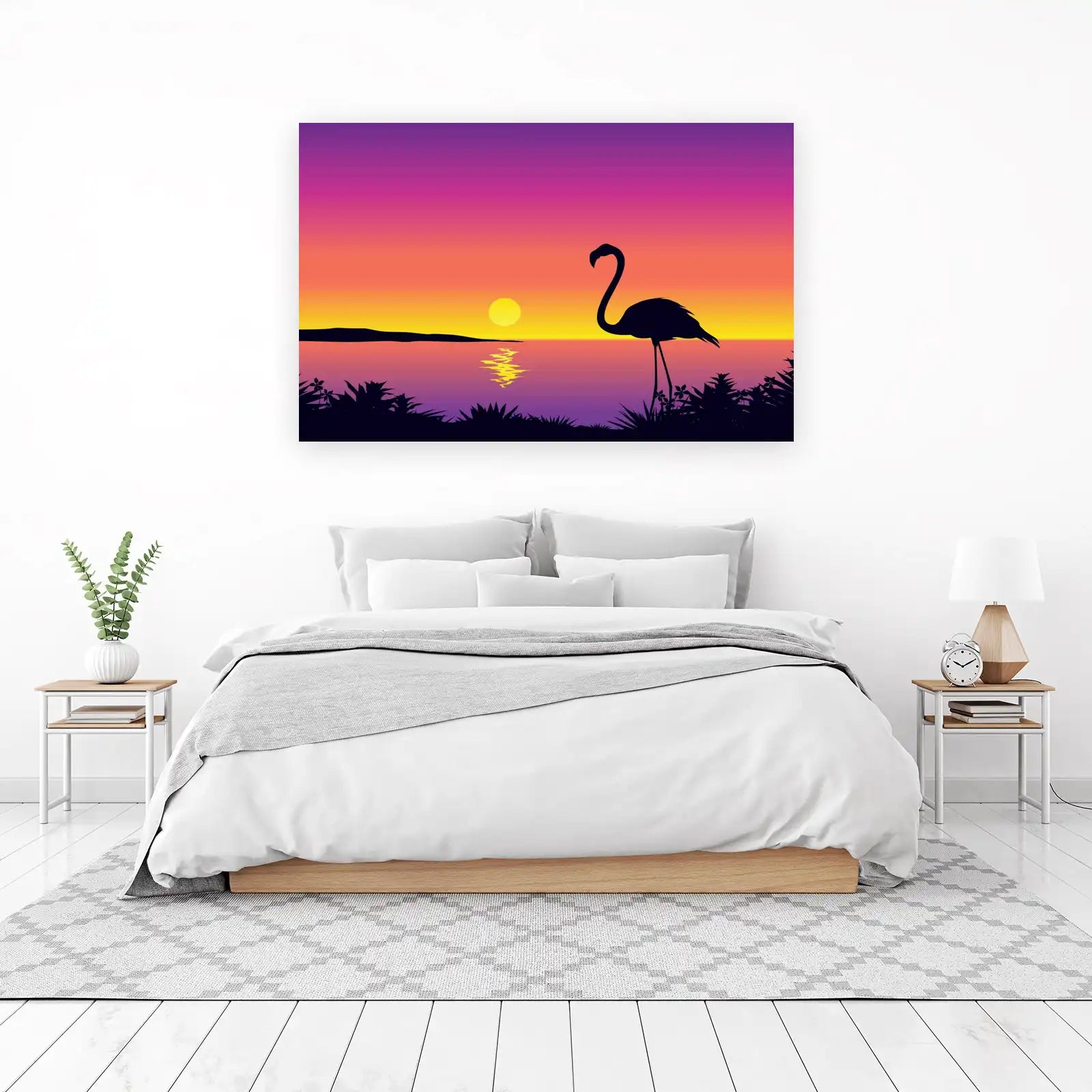 Vibrant Flamingo Sunset Wall Art