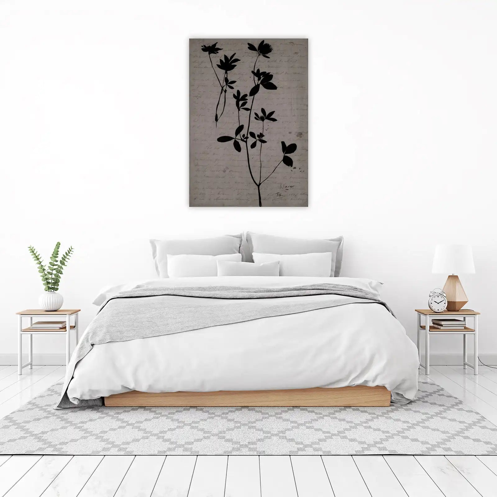 Vintage Botanical Silhouette Clover Wall Art