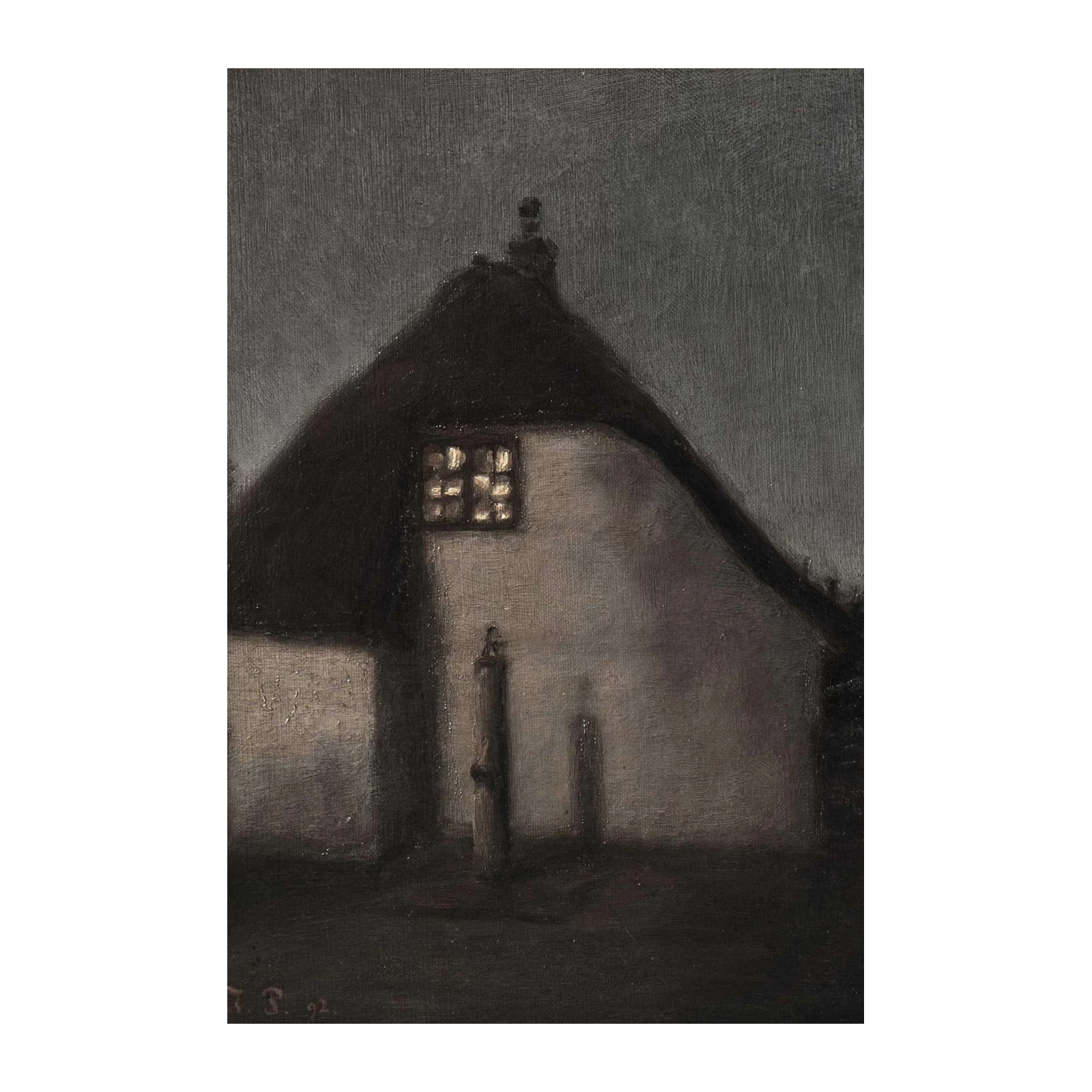 Atmospheric Cottage at Dusk Wall Art