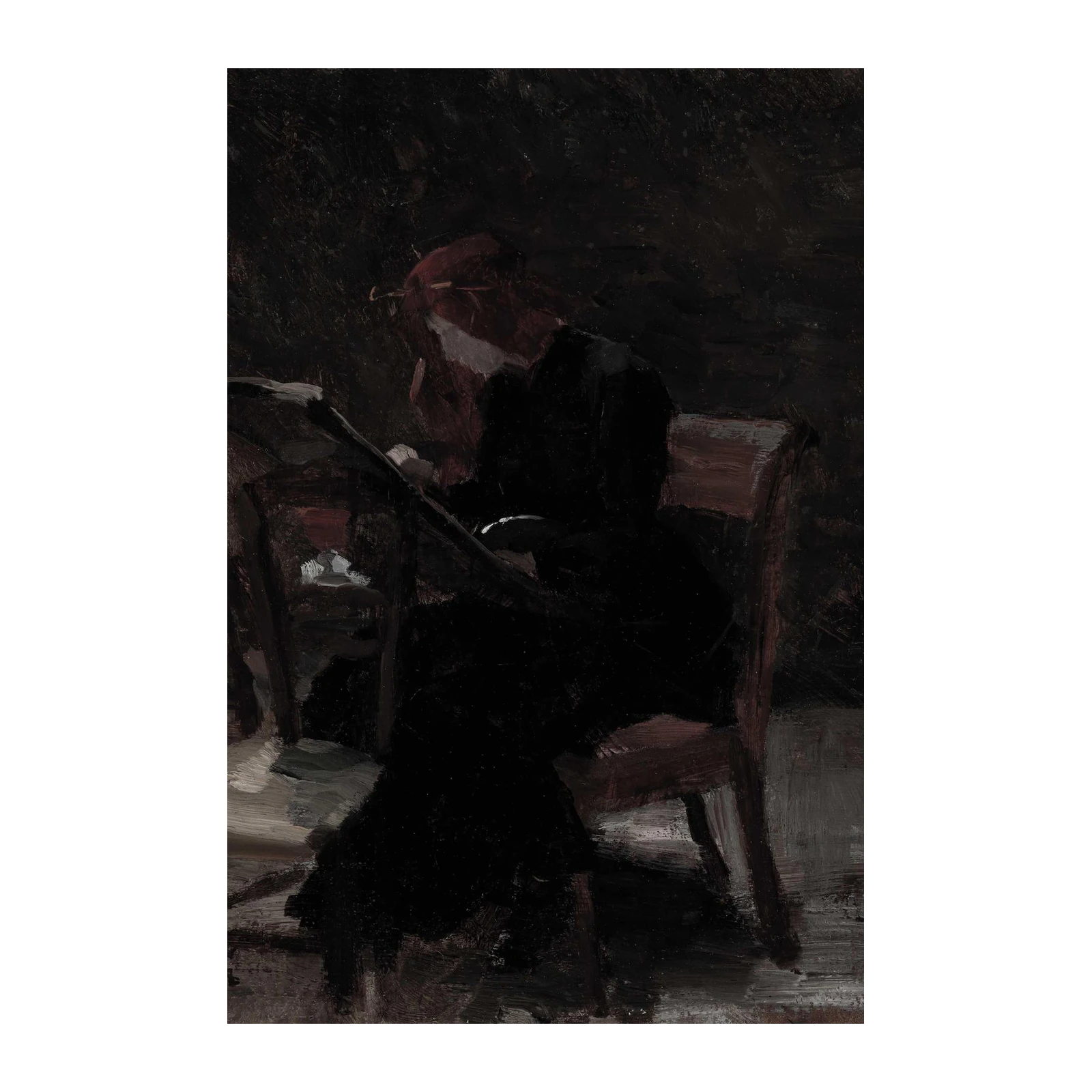 Mysterious Figure in Victorian Study Wall Art