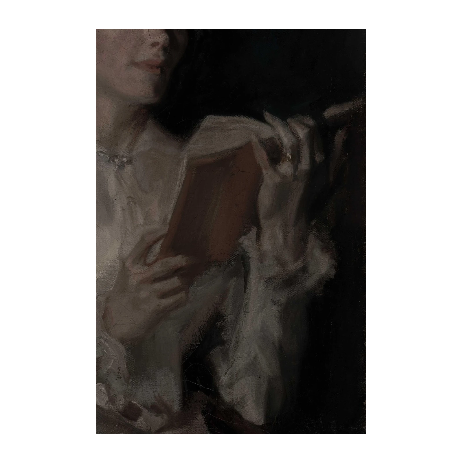 Vintage Lady Reading Book Wall Art