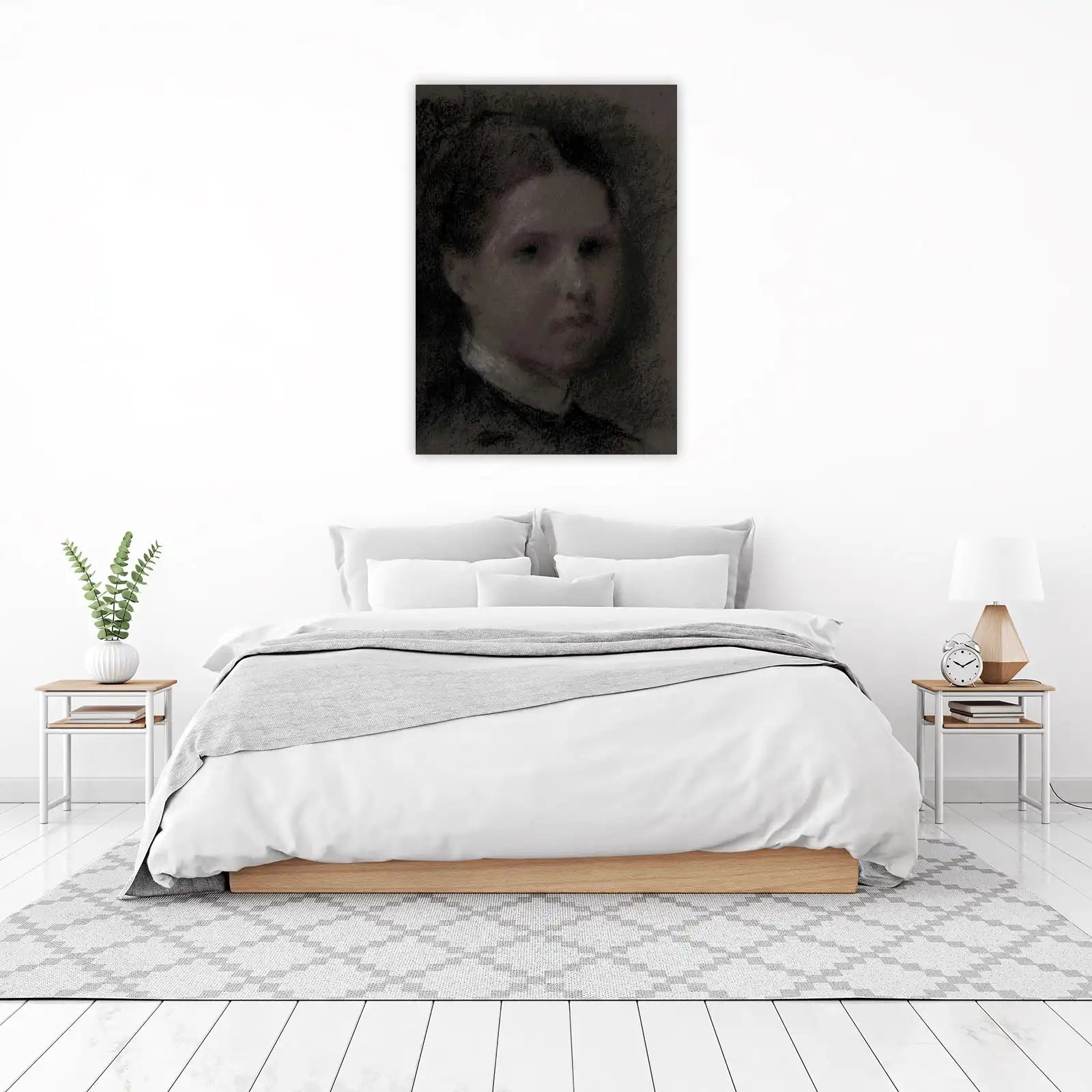 Vintage Portrait Charcoal Sketch Wall Art