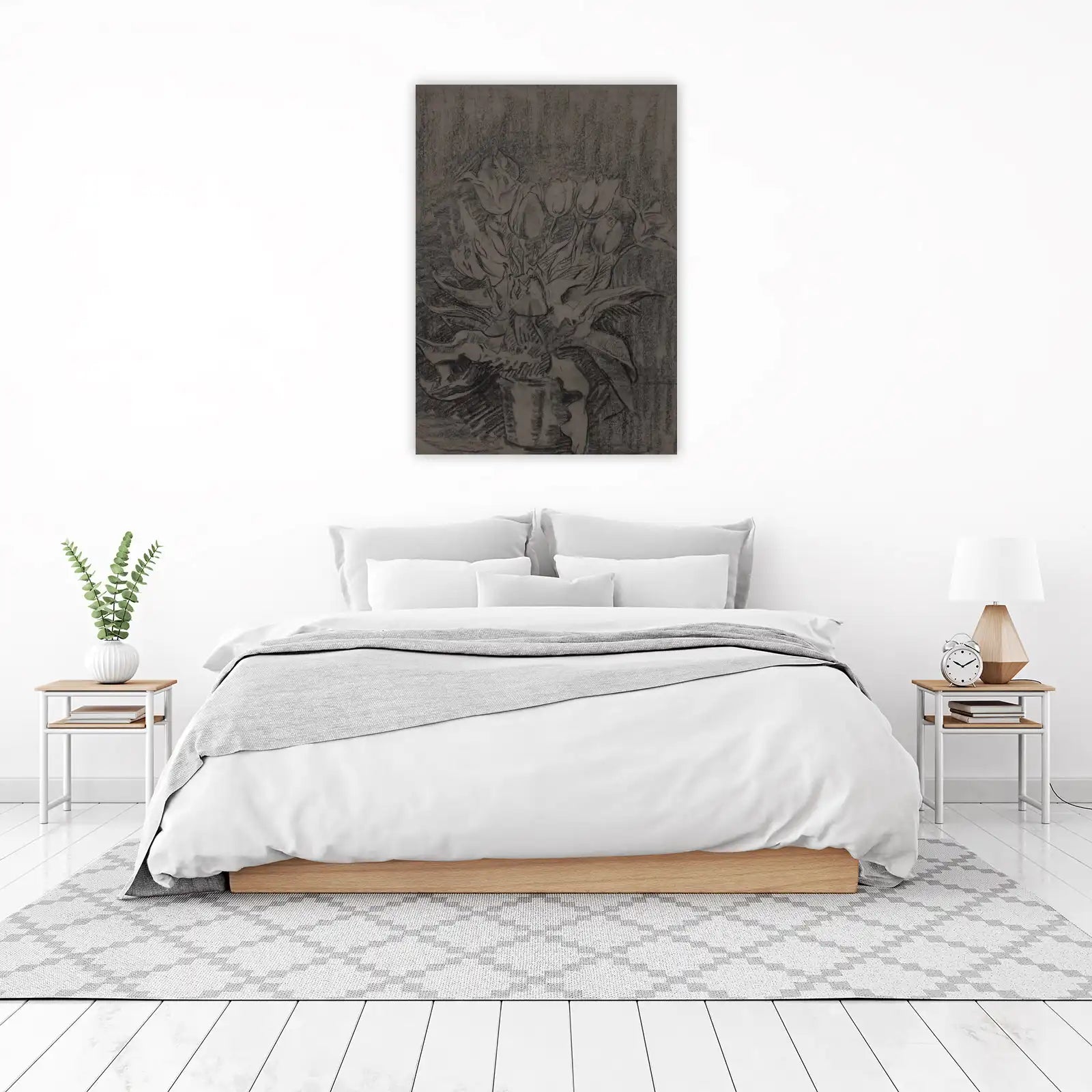 Vintage Tulip Sketch Botanical Wall Art
