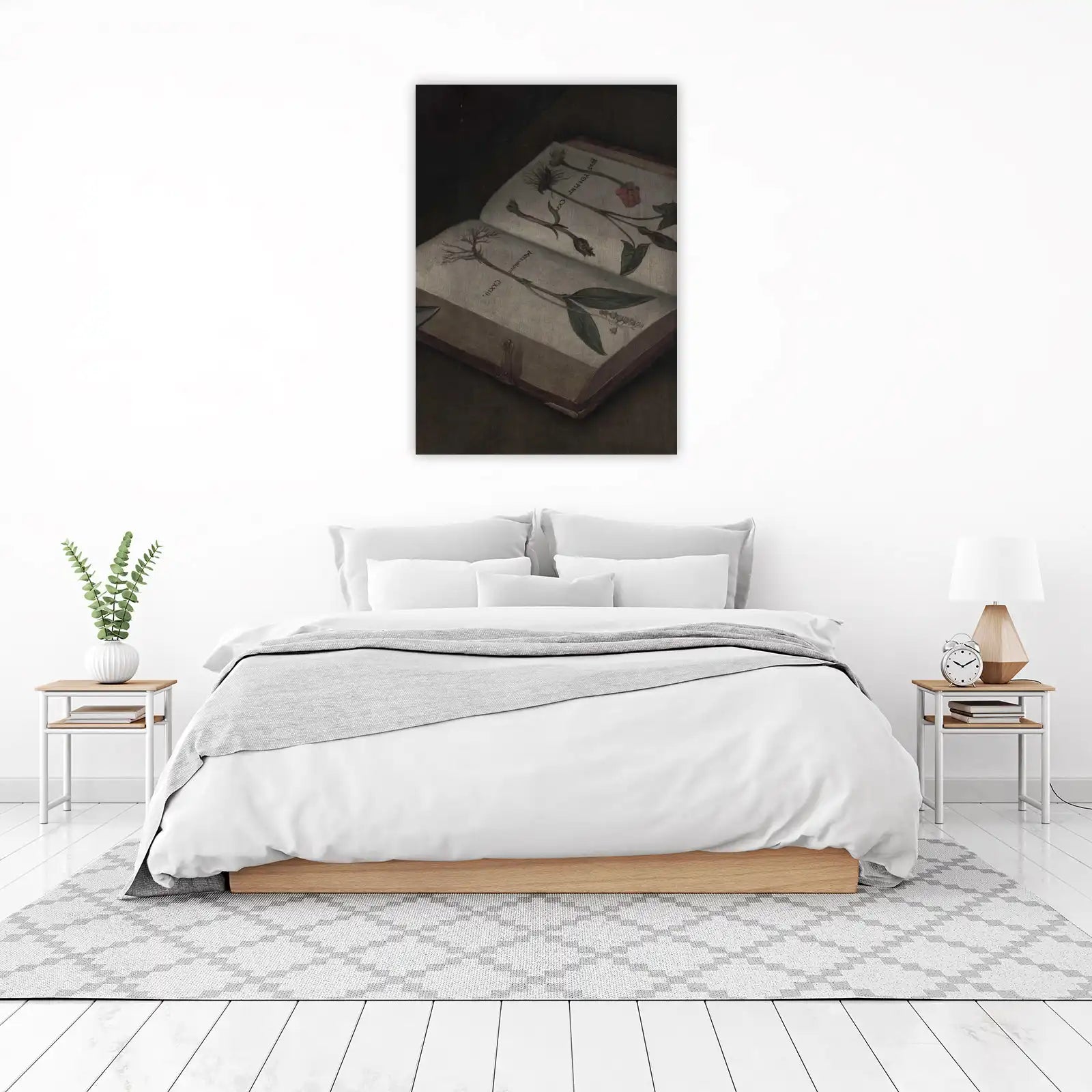 Vintage Botanical Study Open Book Wall Art
