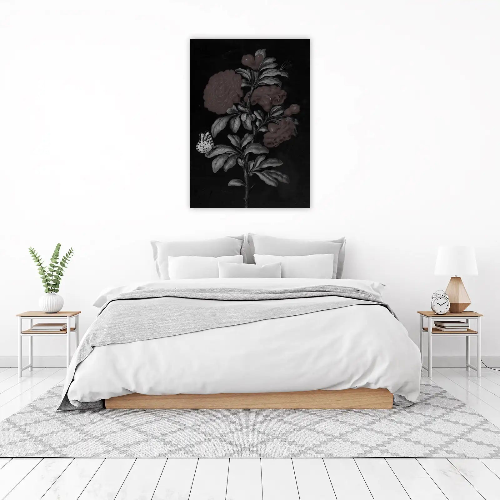 Gothic Floral Butterfly Botanical Wall Art