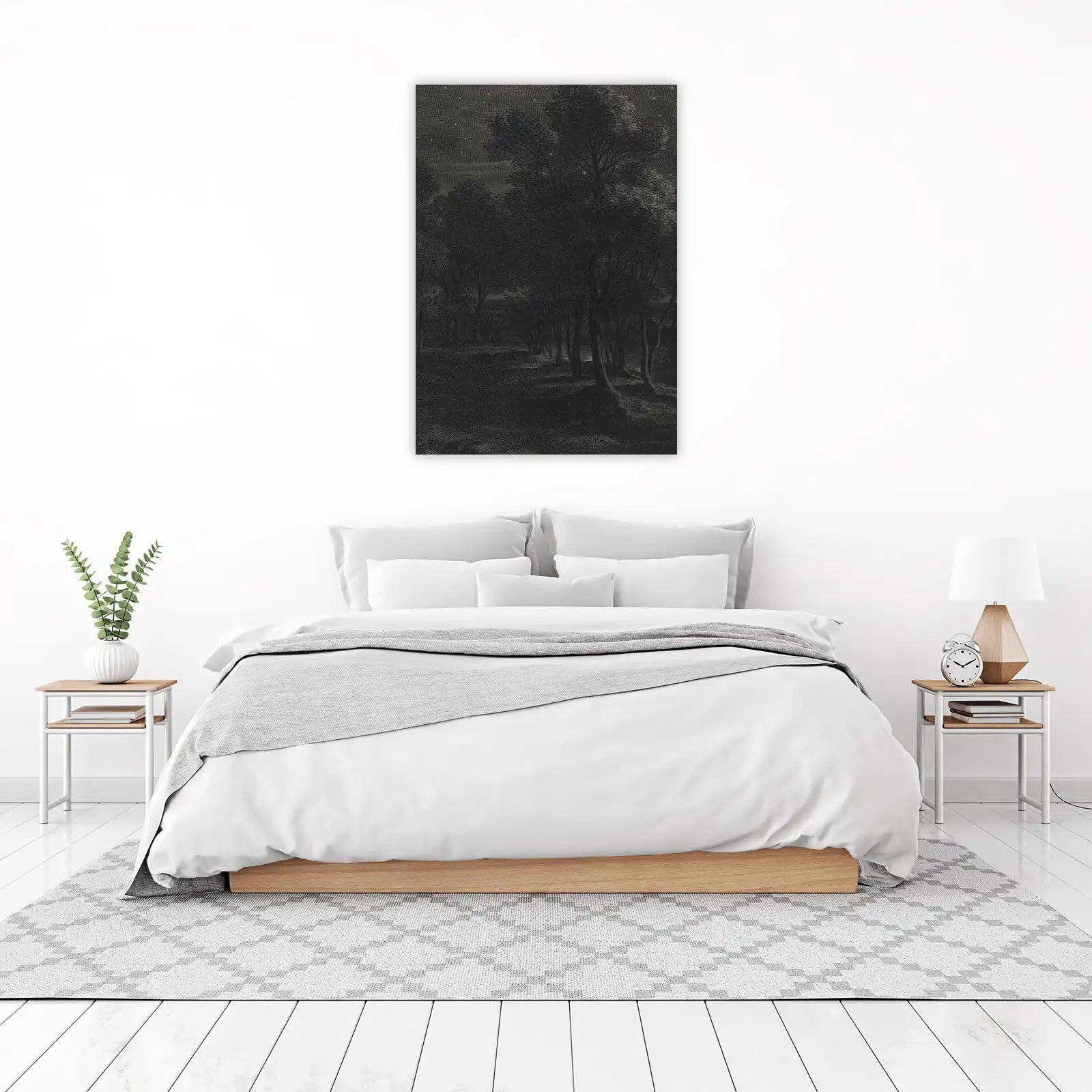 Enchanting Forest Night Stars Wall Art