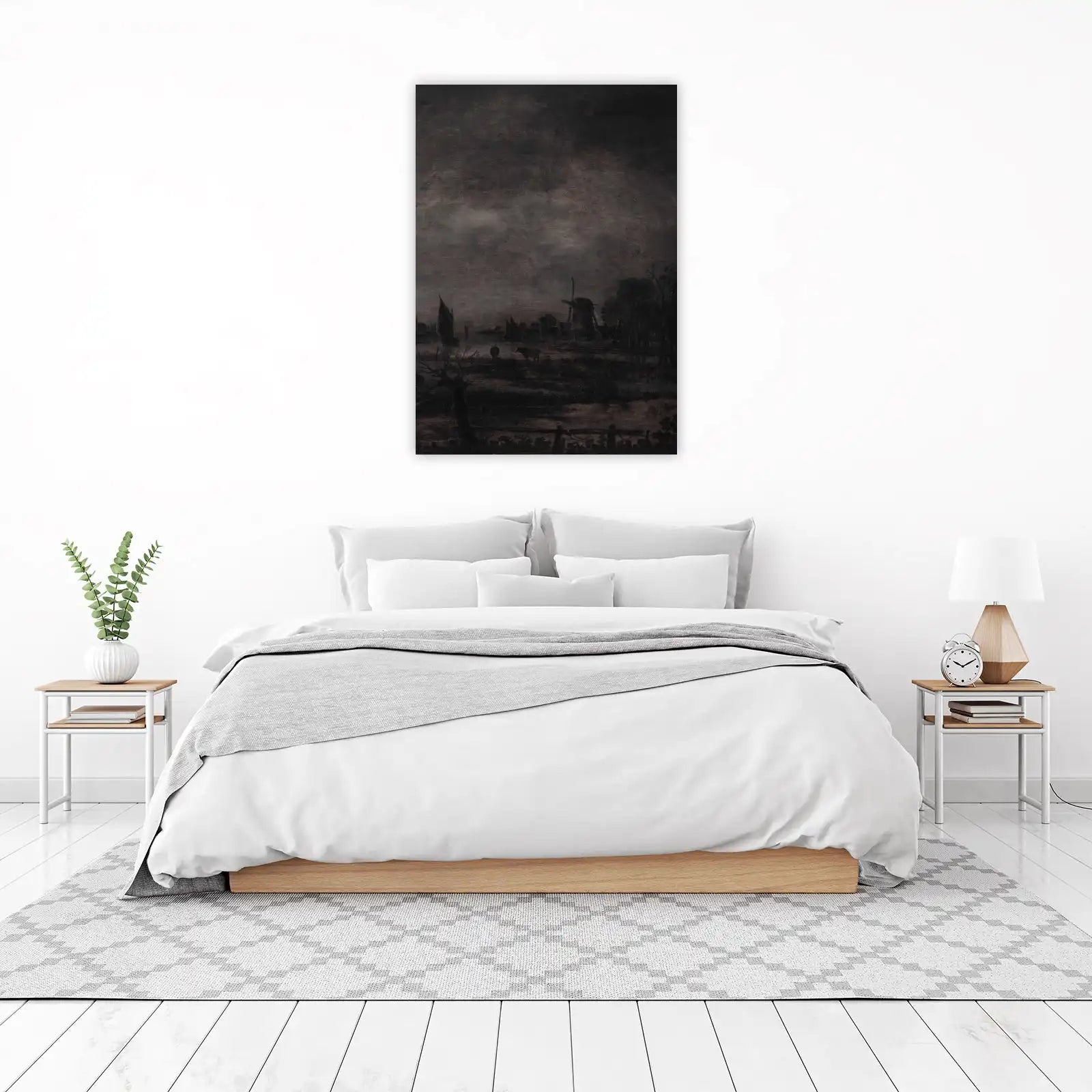 Vintage Dutch Landscape Windmill Wall Art