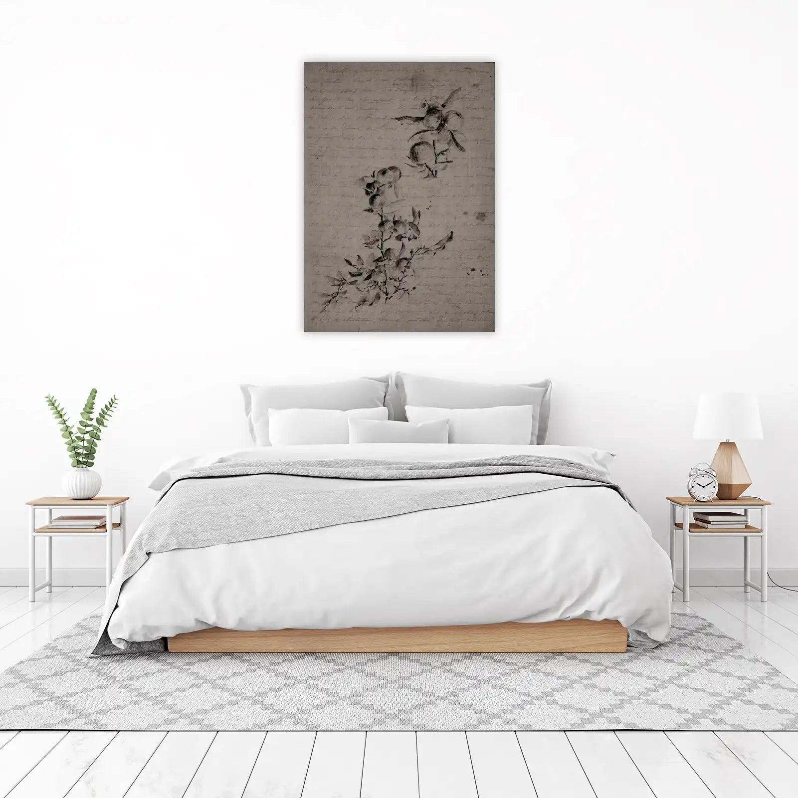 Vintage Botanical Sketch Apple Branch Wall Art
