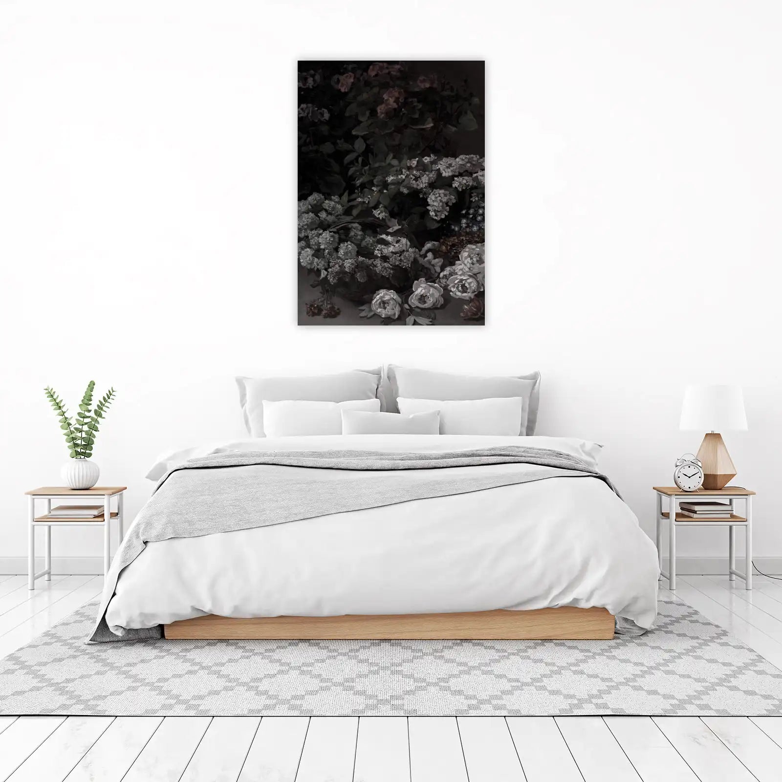 Dark Floral Still Life Vintage Wall Art