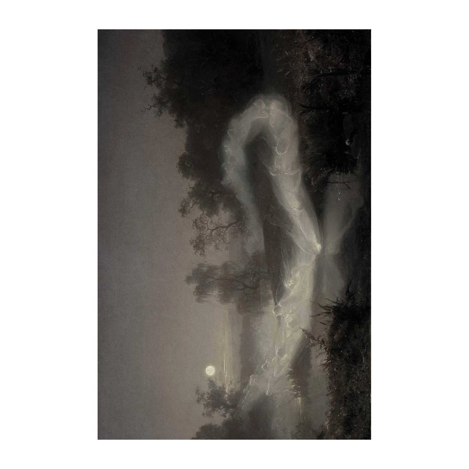 Mystic Forest Figures Moonlit Wall Art