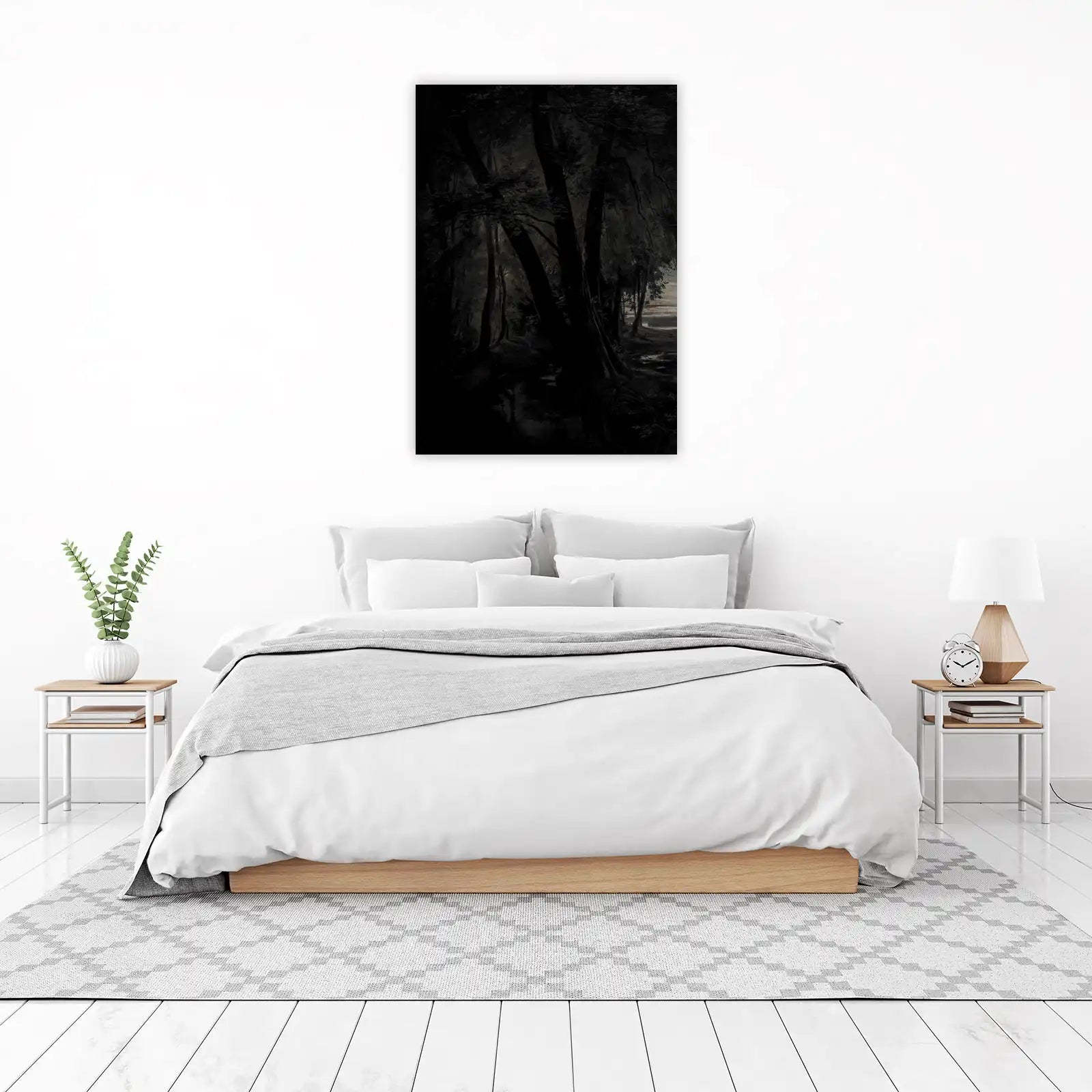 Enigmatic Dark Forest Path Wall Art