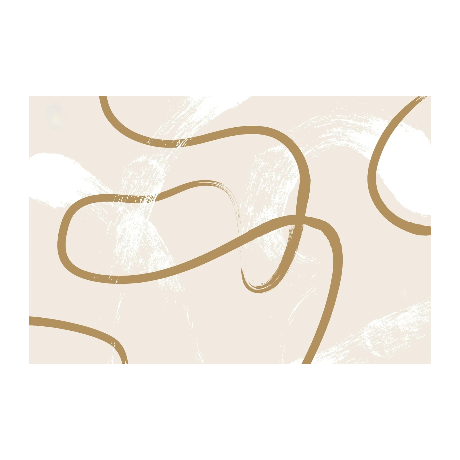 Abstract Tan & Gold Swirl Wall Art