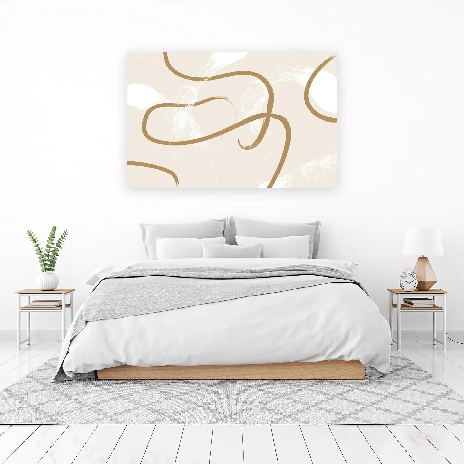 Abstract Tan & Gold Swirl Wall Art