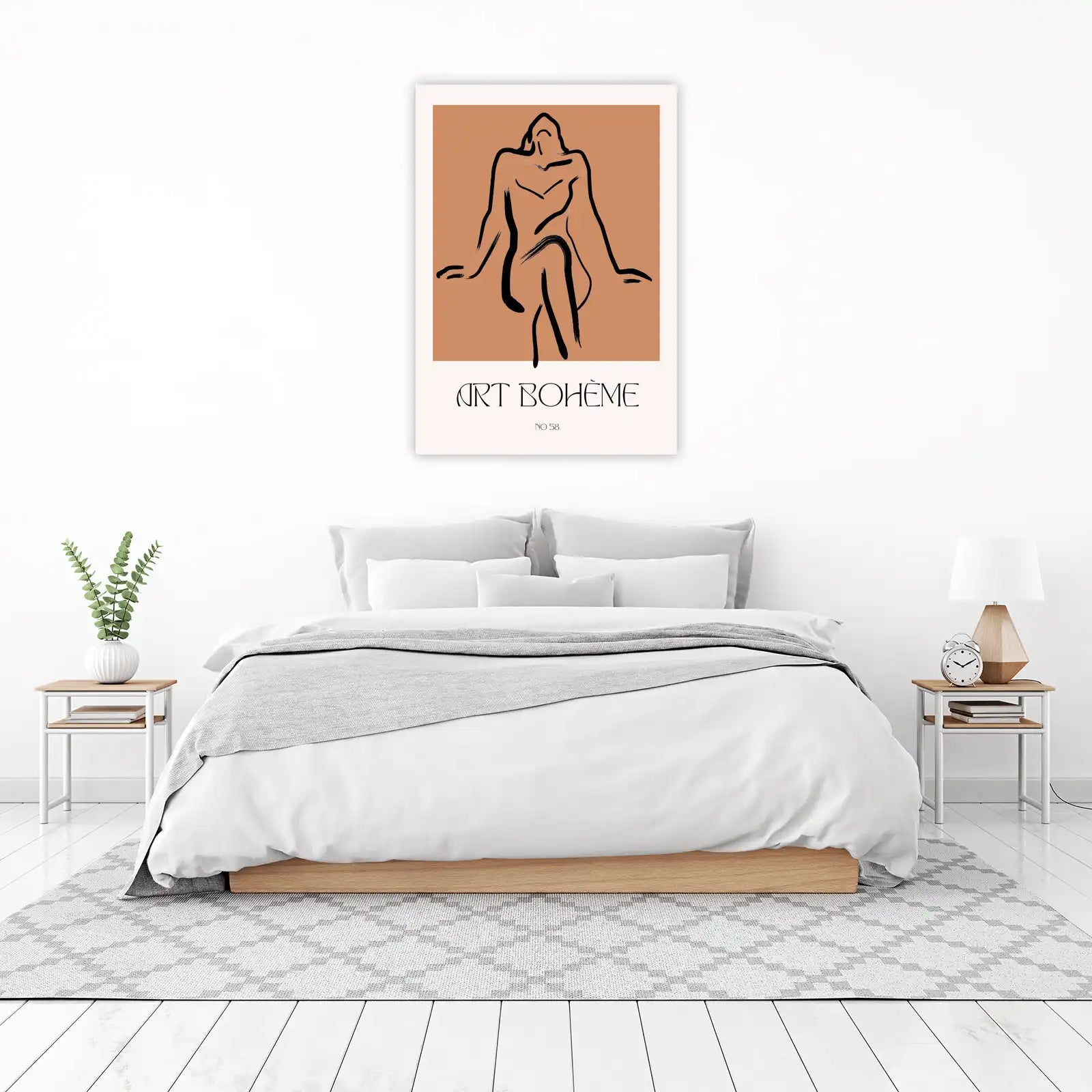 Bohemian Figure Abstract Black & Terracotta Wall Art