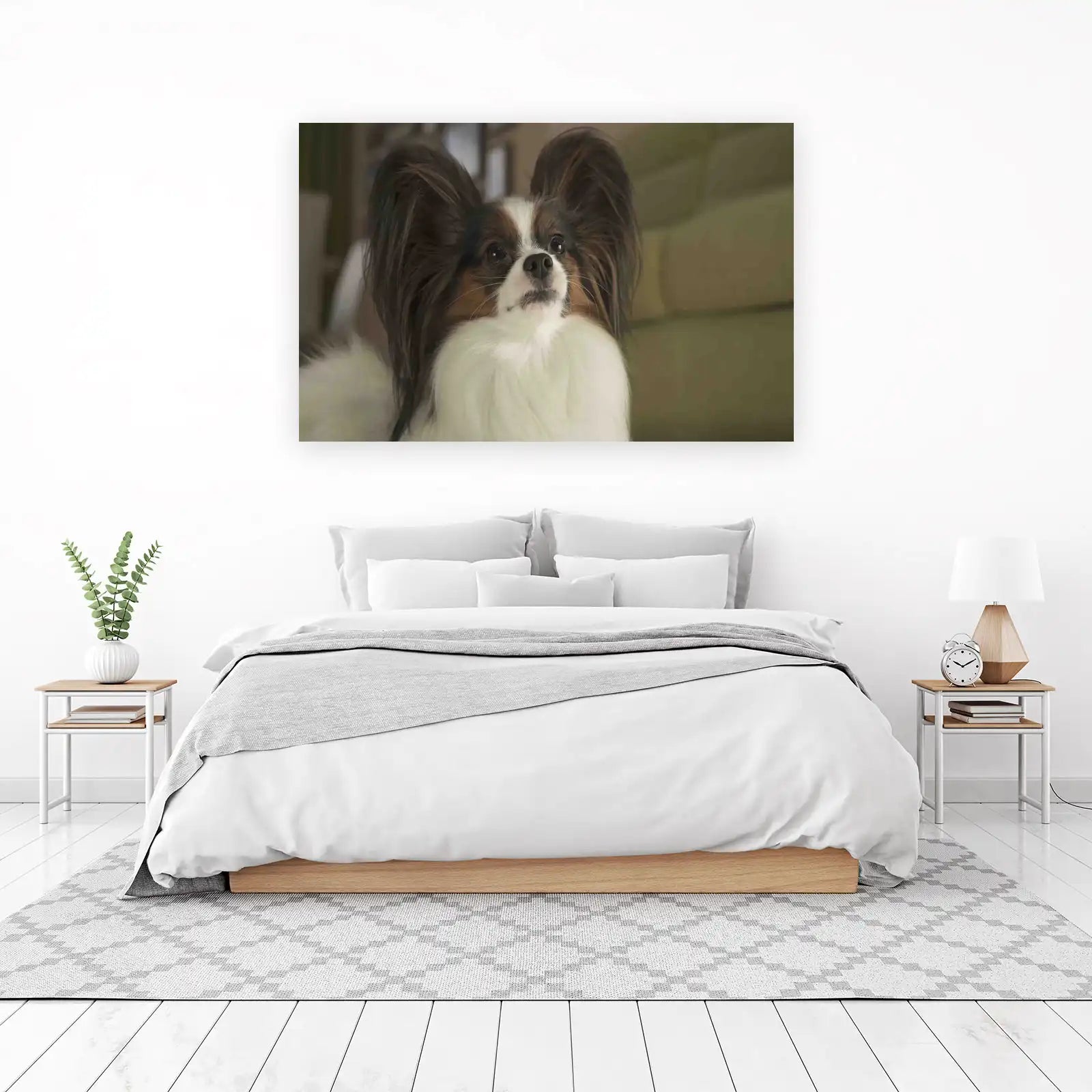 Adorable Papillon Dog Portrait Wall Art