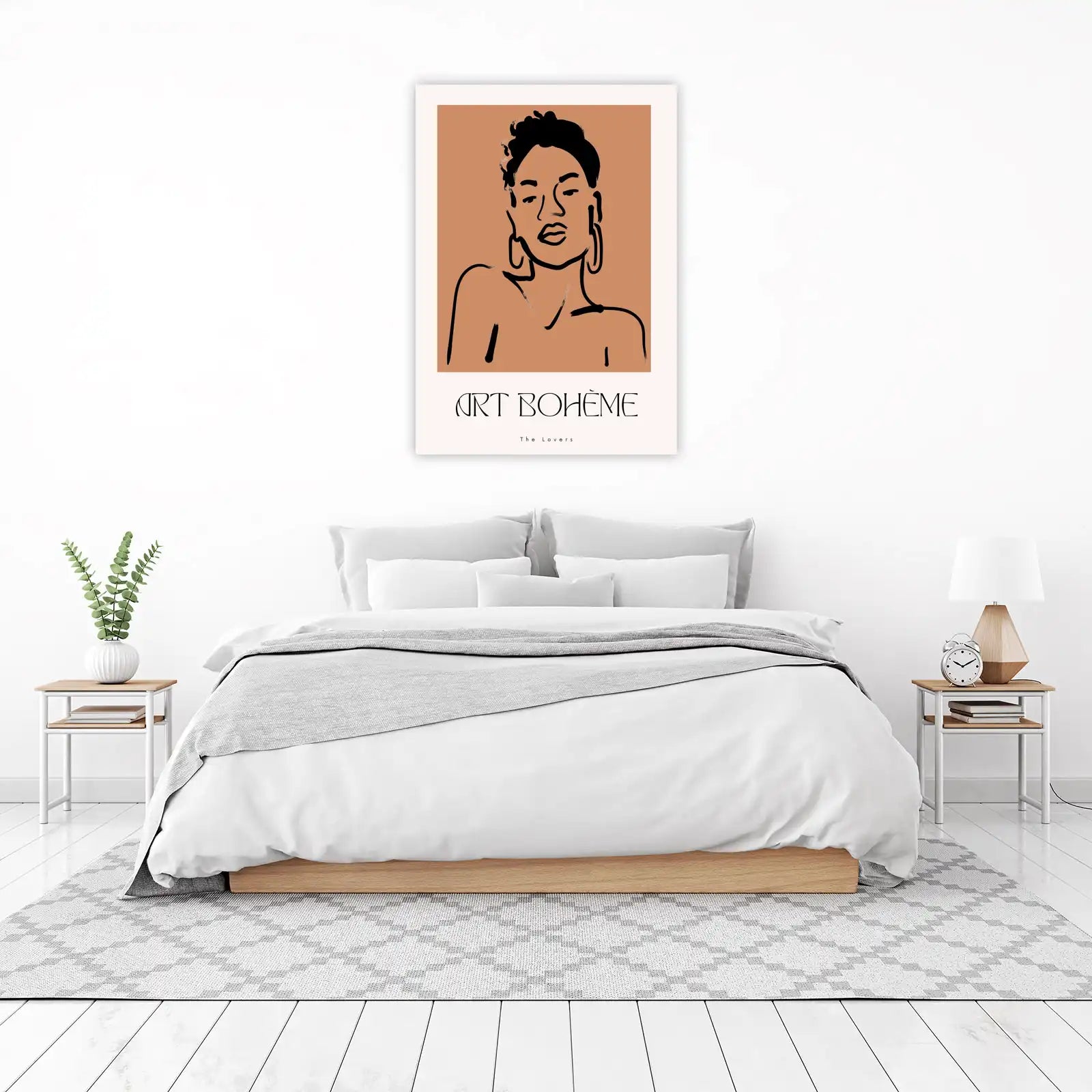 Bohemian Portrait Line Art Wall Art