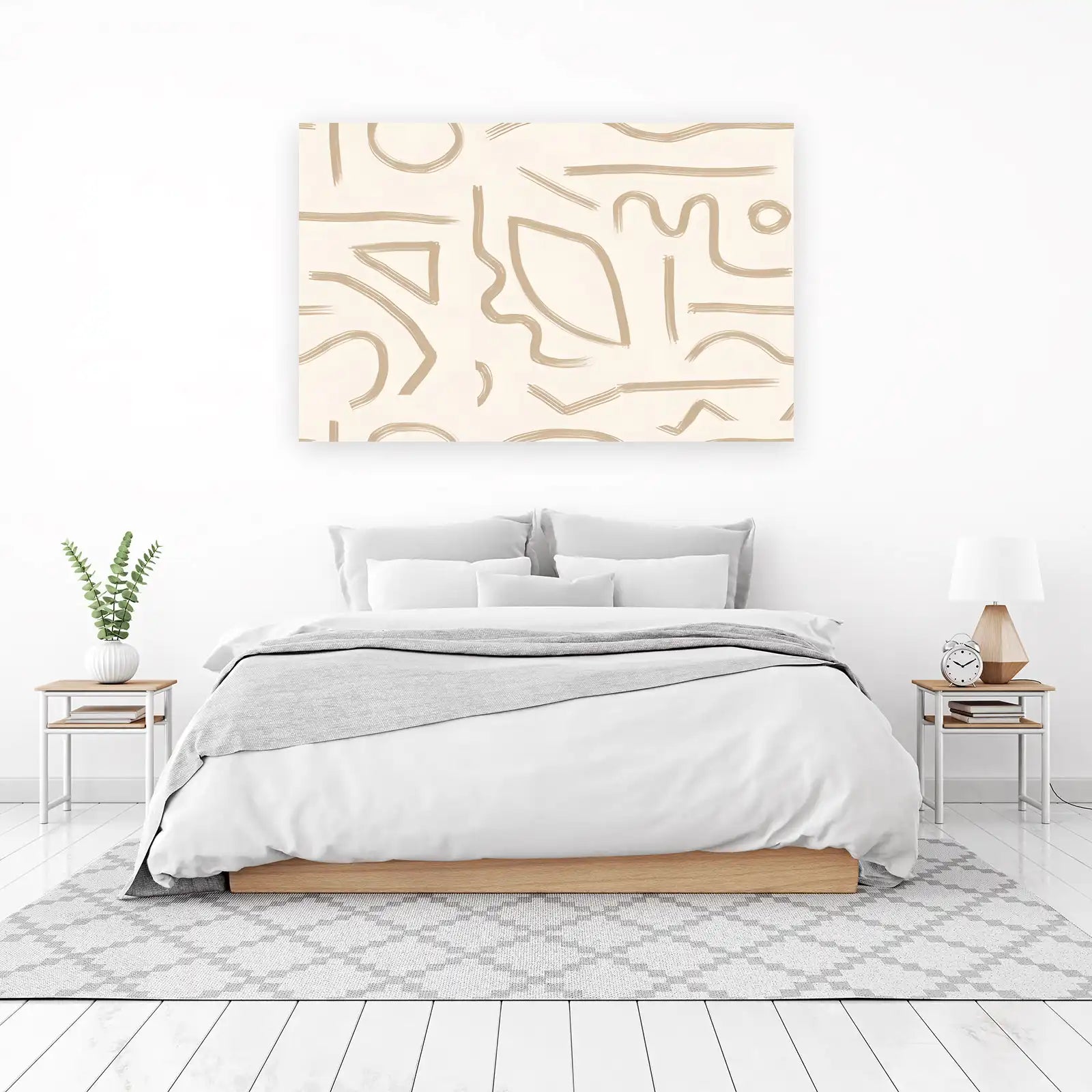 Boho Abstract Brush Strokes Wall Art