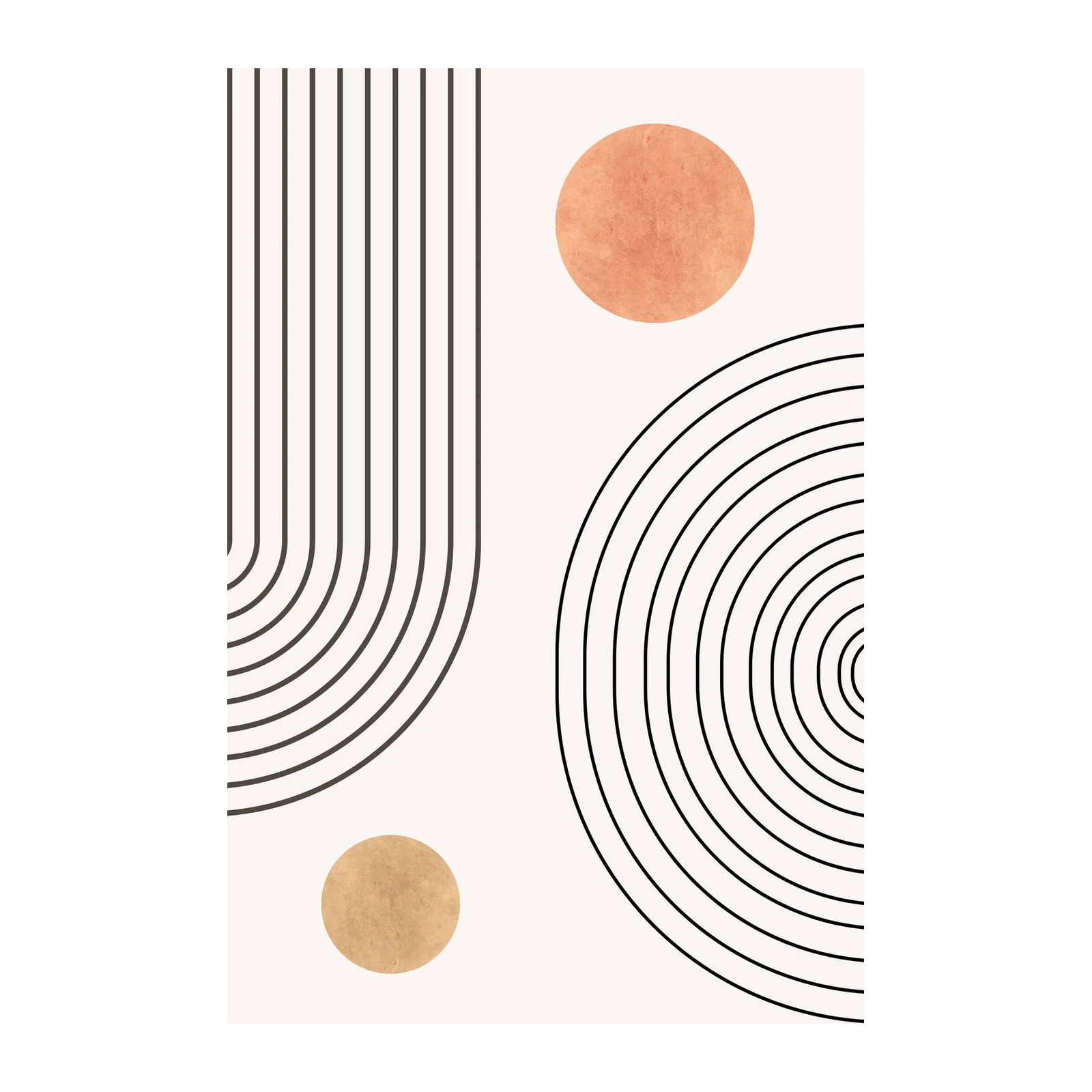 Abstract Mid-Century Geometric Arc Wall Art
