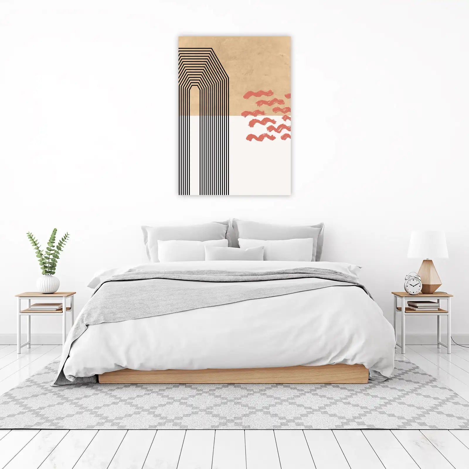 Boho Arch & Waves Wall Art - Modern Abstract Art