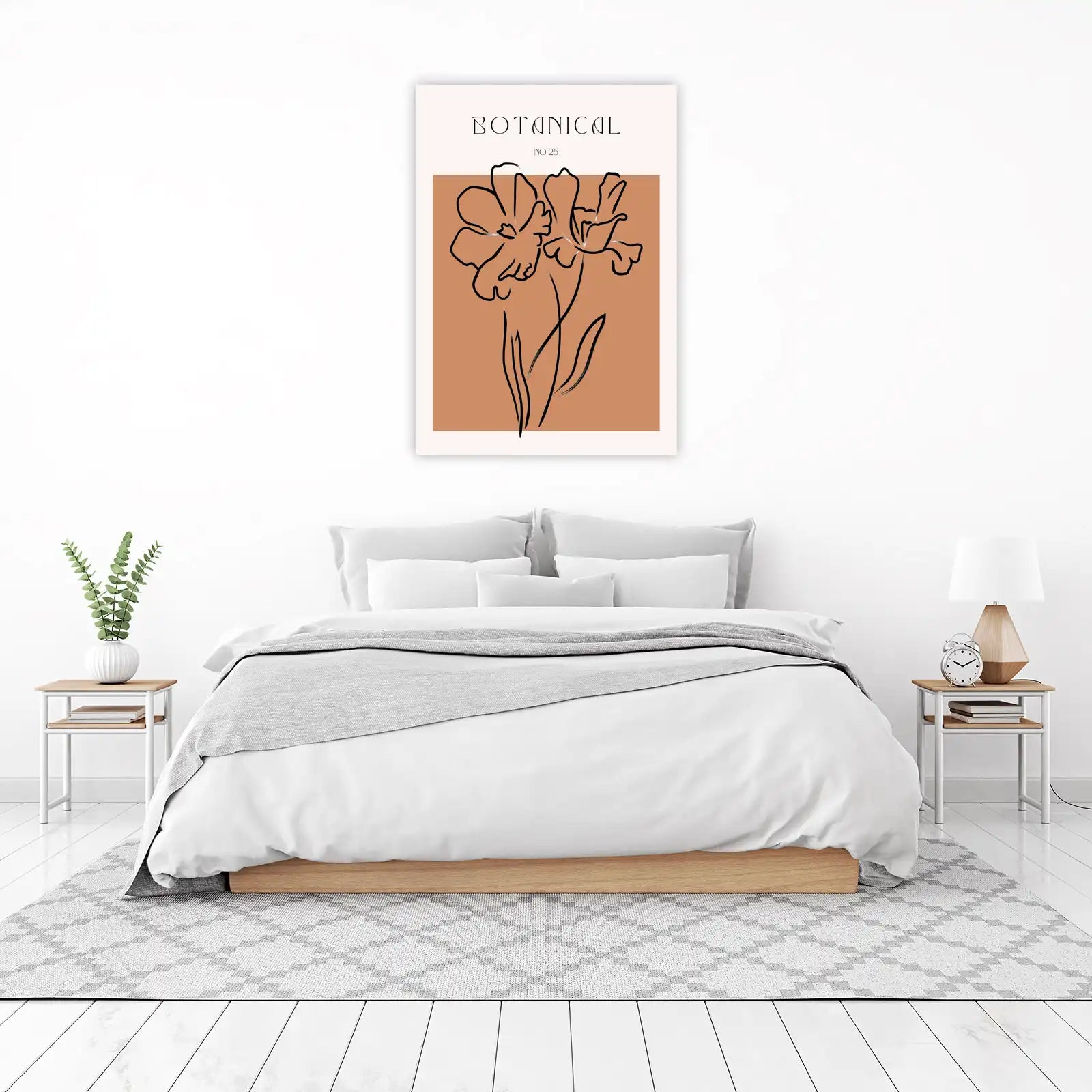 Elegant Botanical Flower Line Art Wall Art