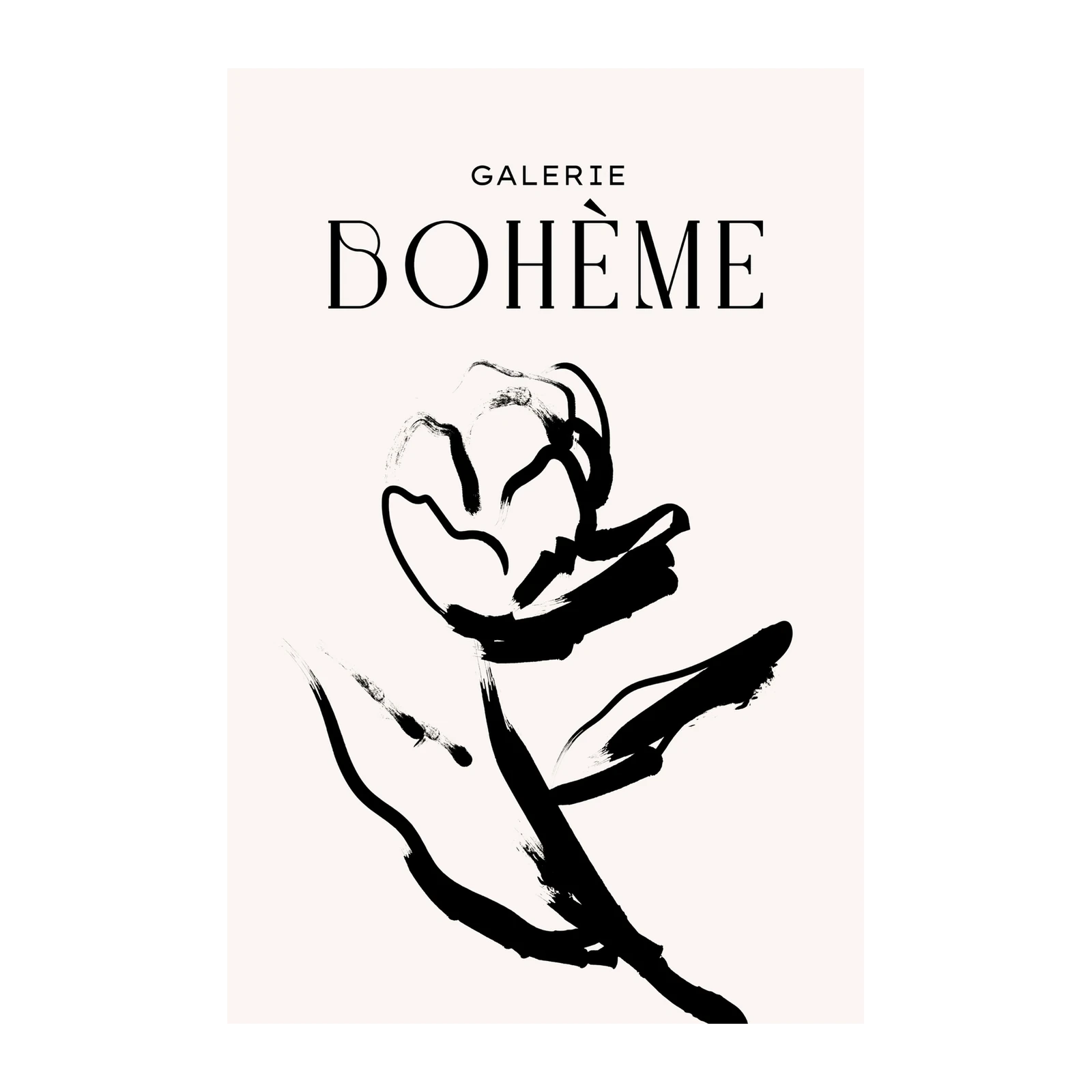 Boho Floral Brushstroke Wall Art
