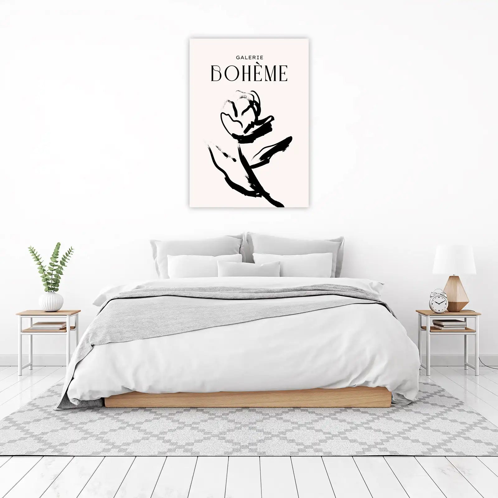 Boho Floral Brushstroke Wall Art