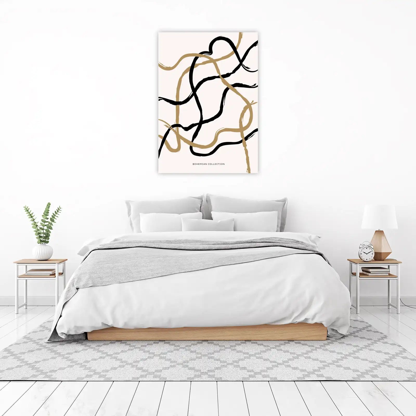 Modern Abstract Swirls Gold & Black Wall Art