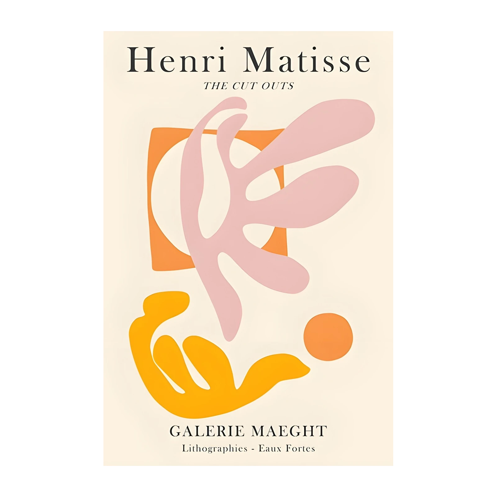 Henri Matisse Cut Outs Pink Orange Abstract Wall Art