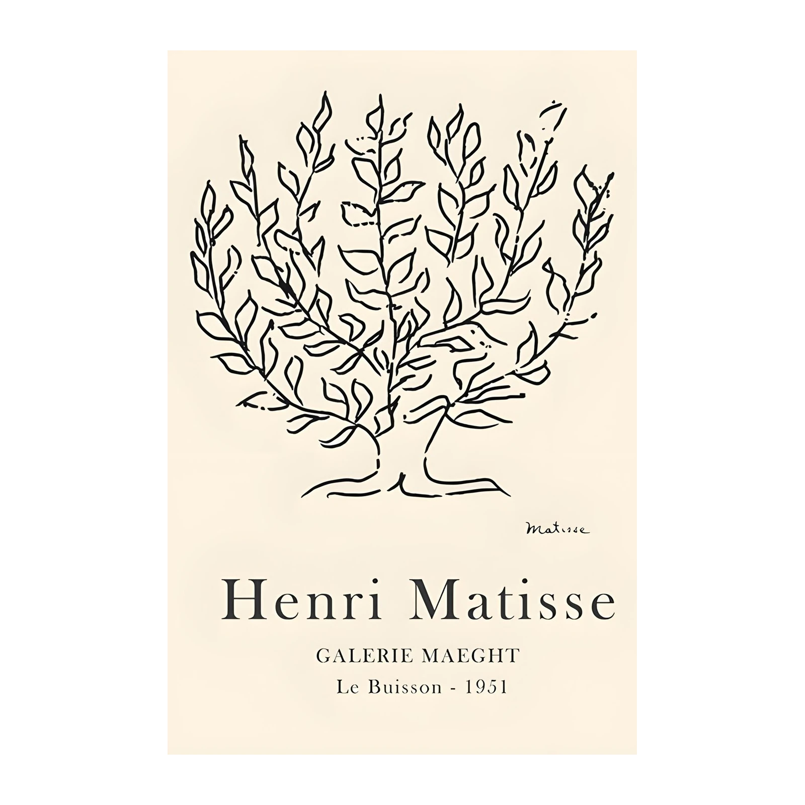 Henri Matisse "Le Buisson" Black & White Wall Art