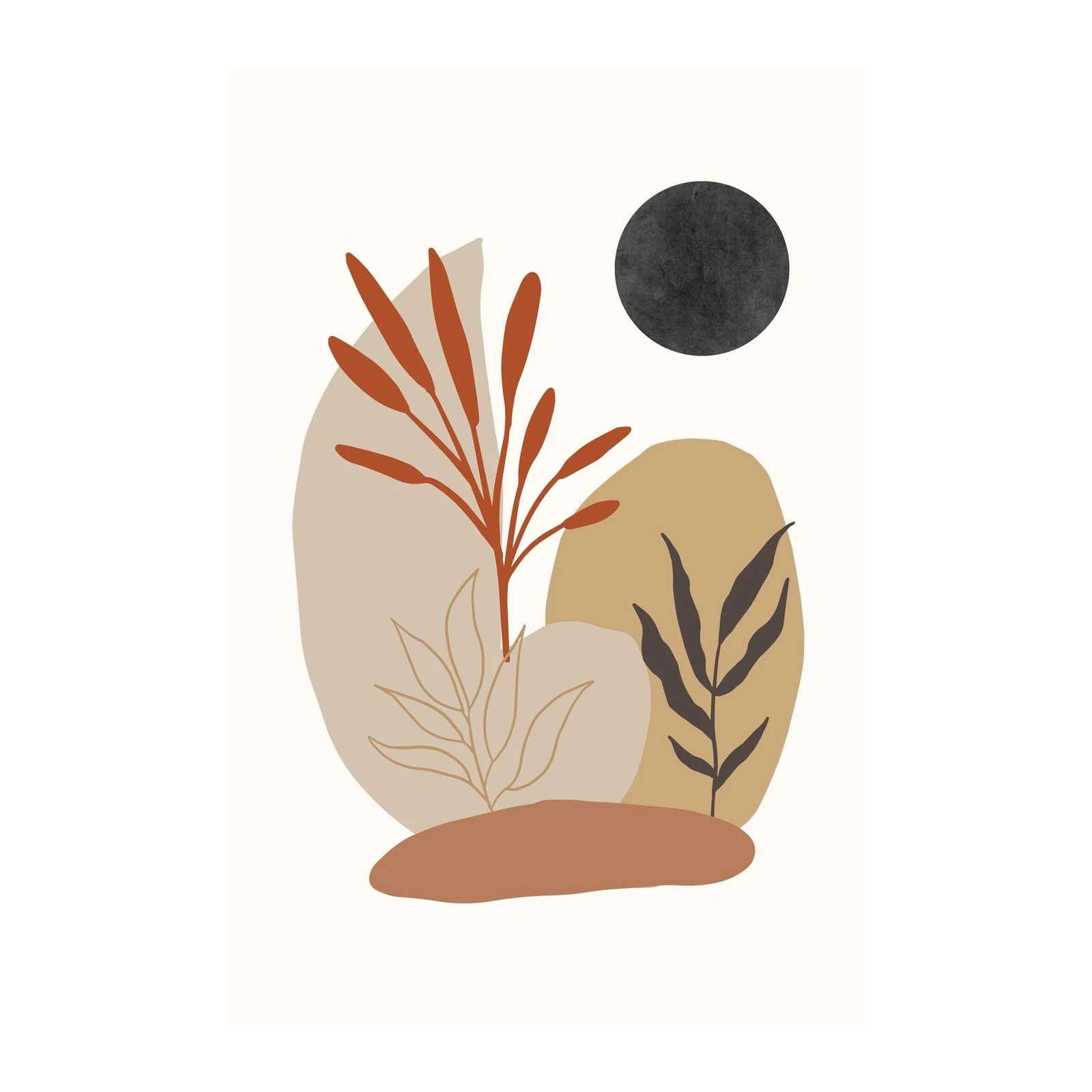 Boho Abstract Botanical Wall Art