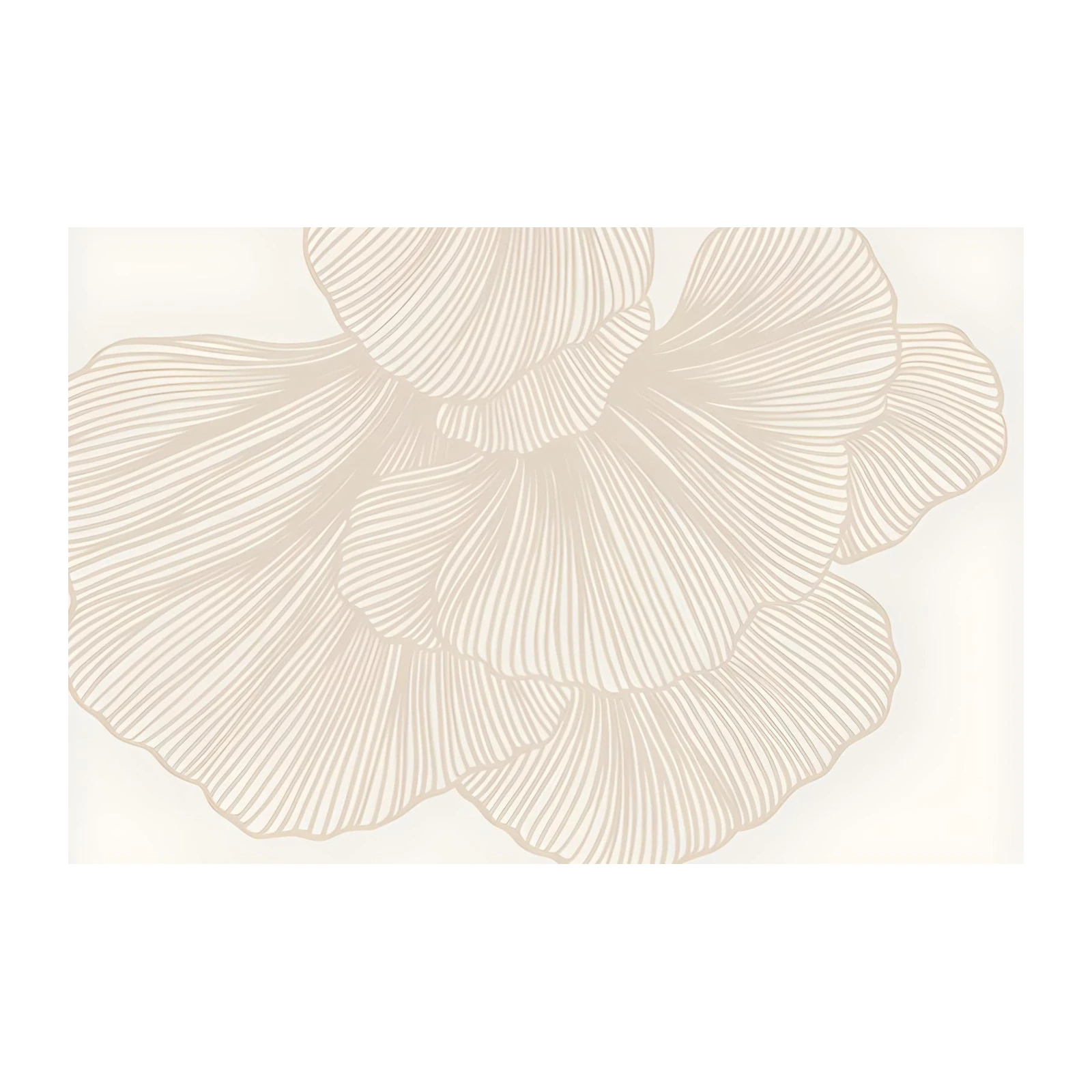 Elegant Beige Floral Line Art Wall Art