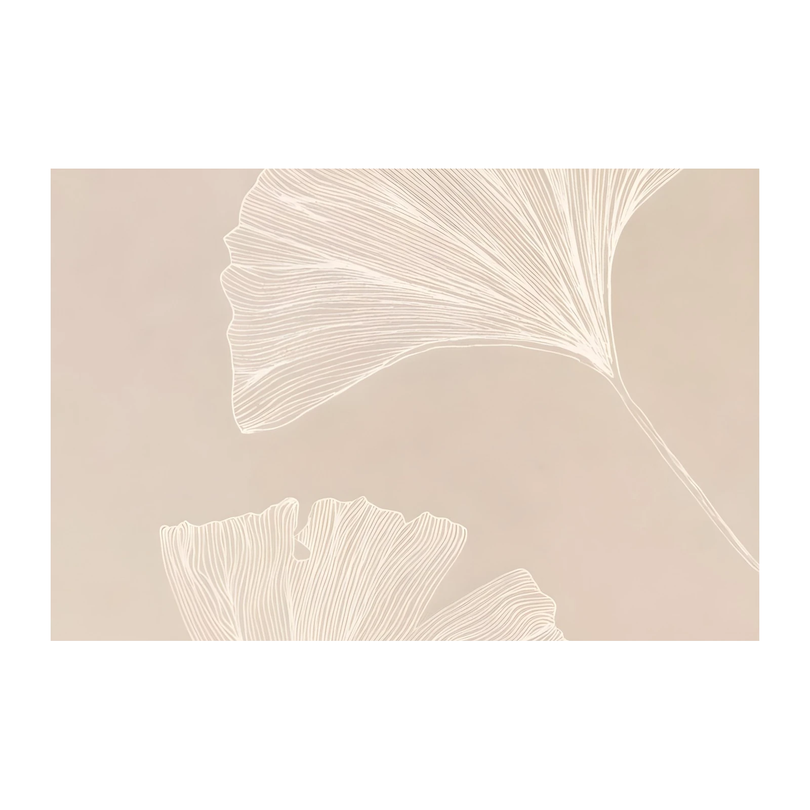 Elegant Ginkgo Leaves Botanical Line Art Wall Art