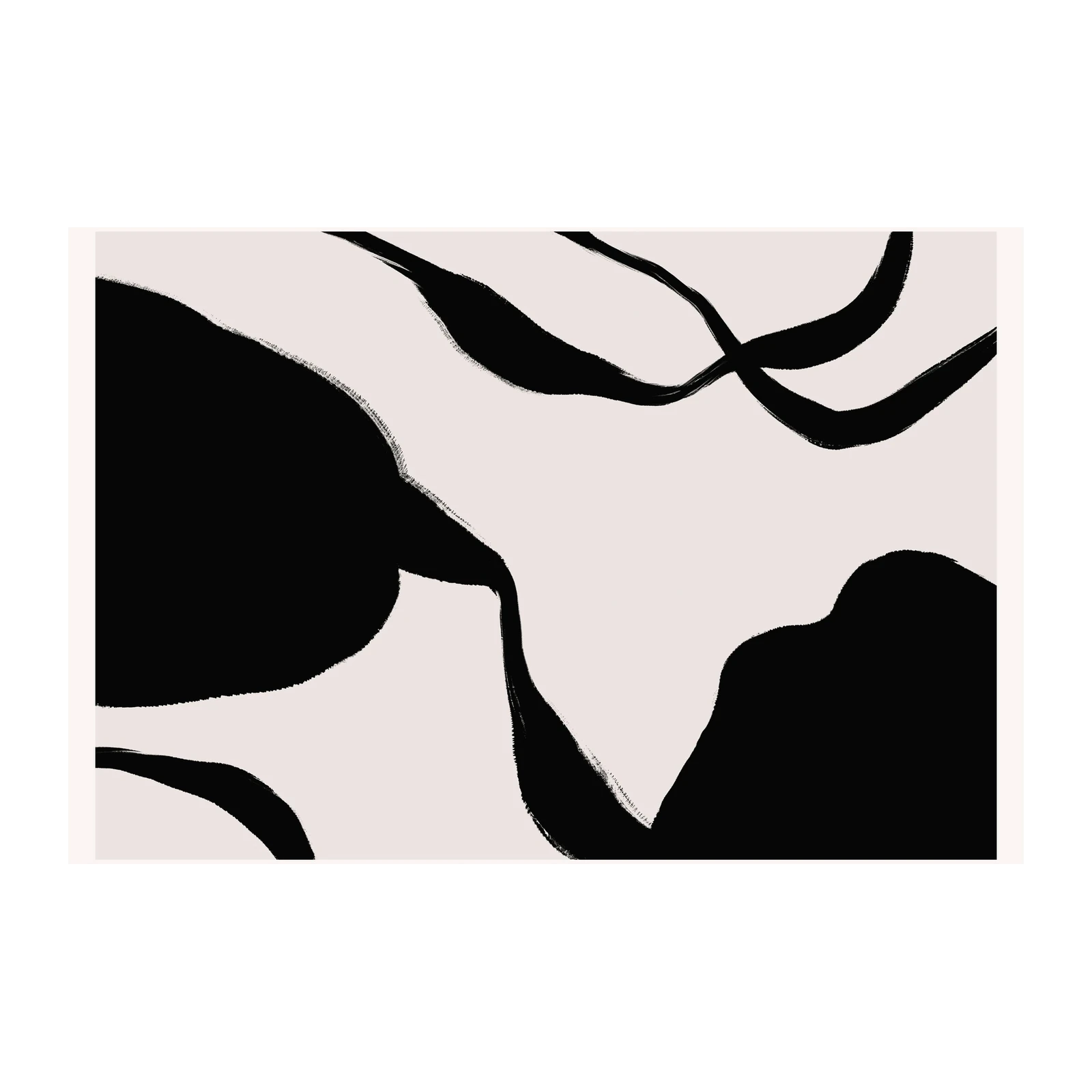 Abstract Black Brushstroke Wall Art