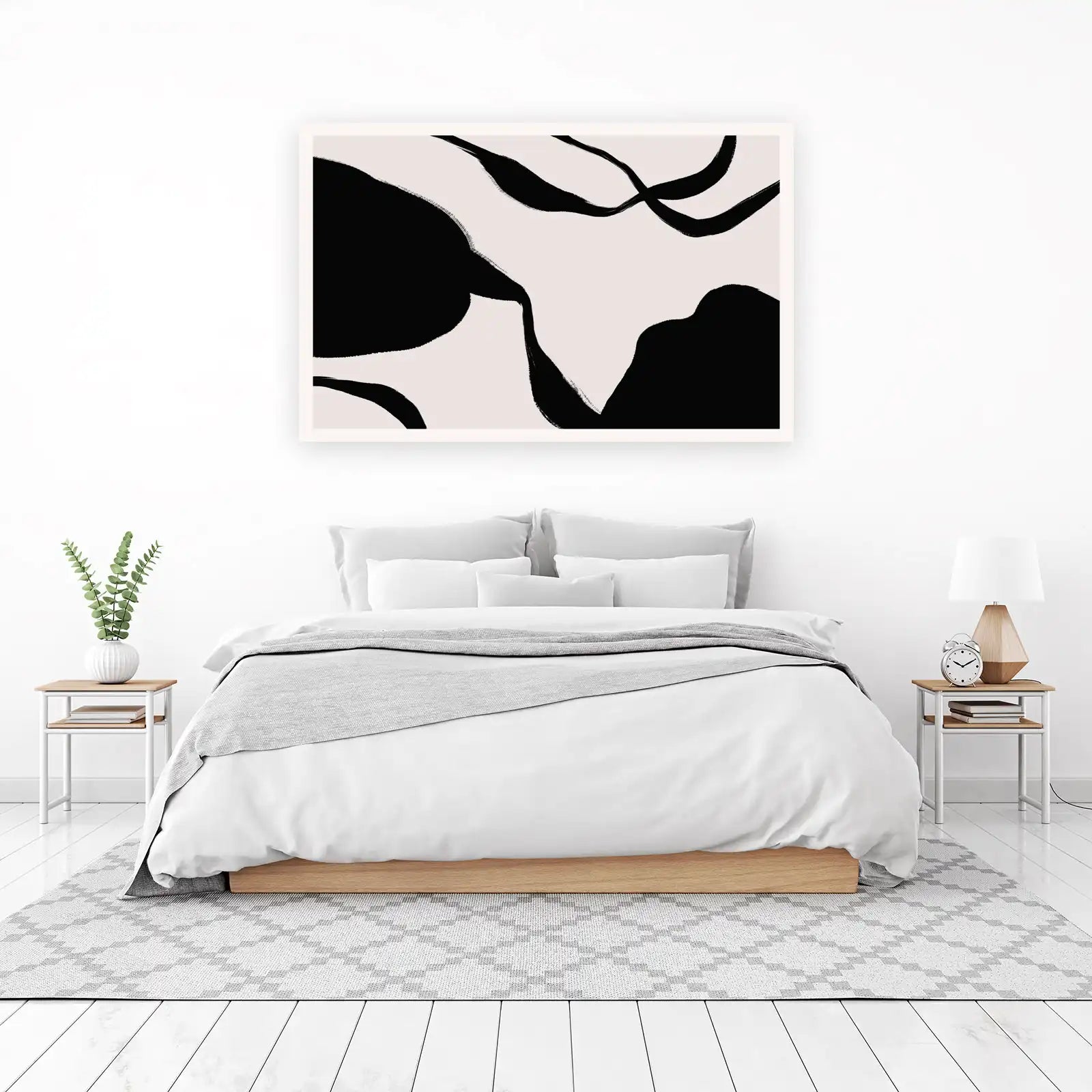 Abstract Black Brushstroke Wall Art