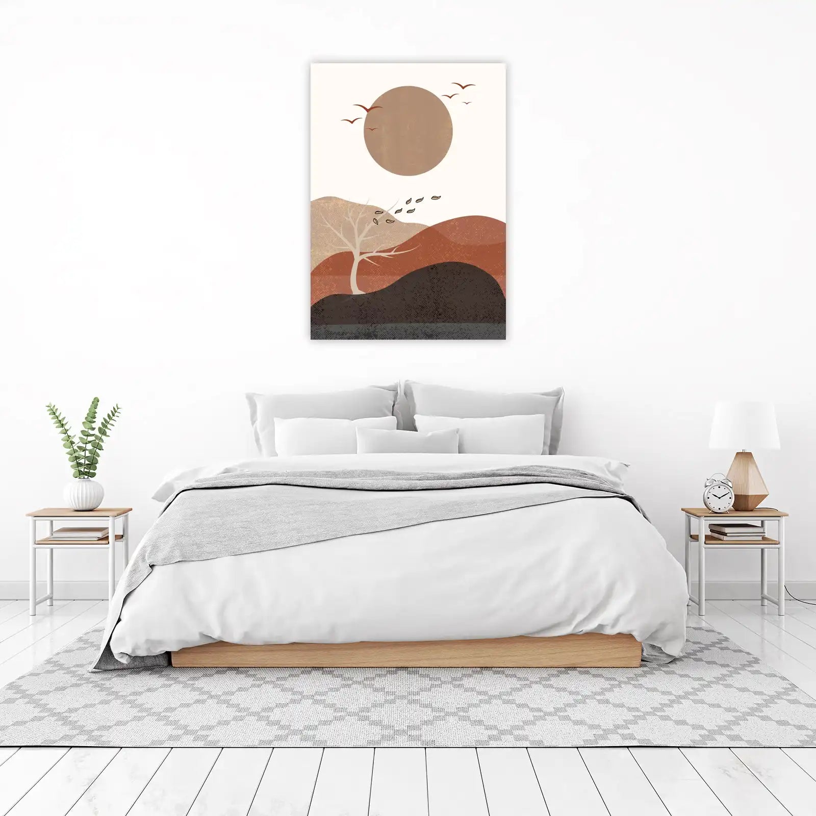 Boho Desert Landscape Birds Wall Art