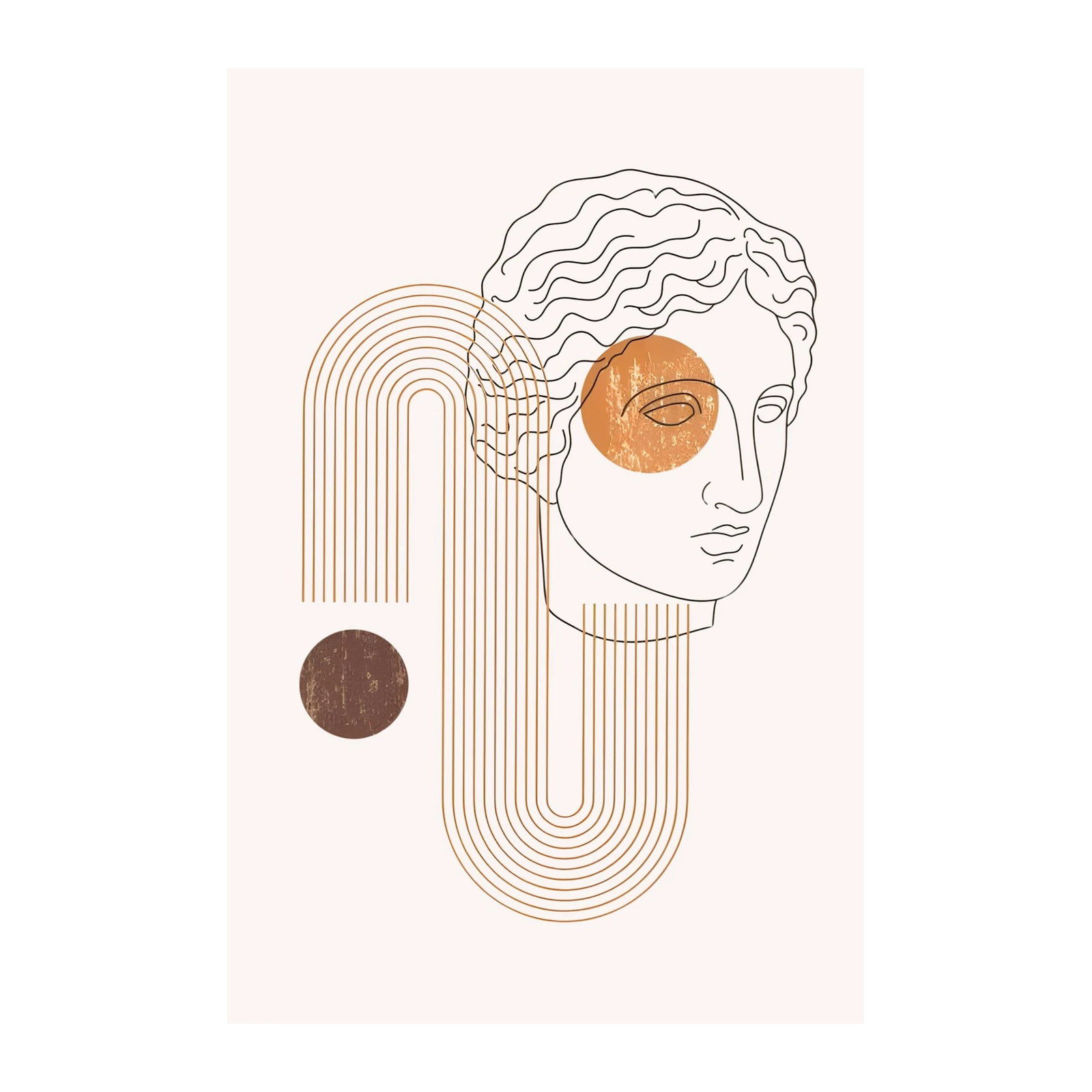 Boho Abstract Greek Bust Wall Art