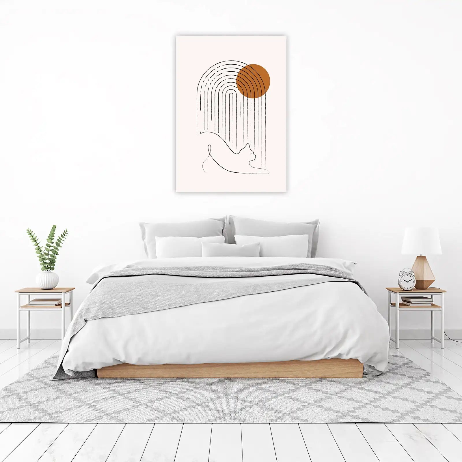 Boho Cat Arch Sun Abstract Wall Art