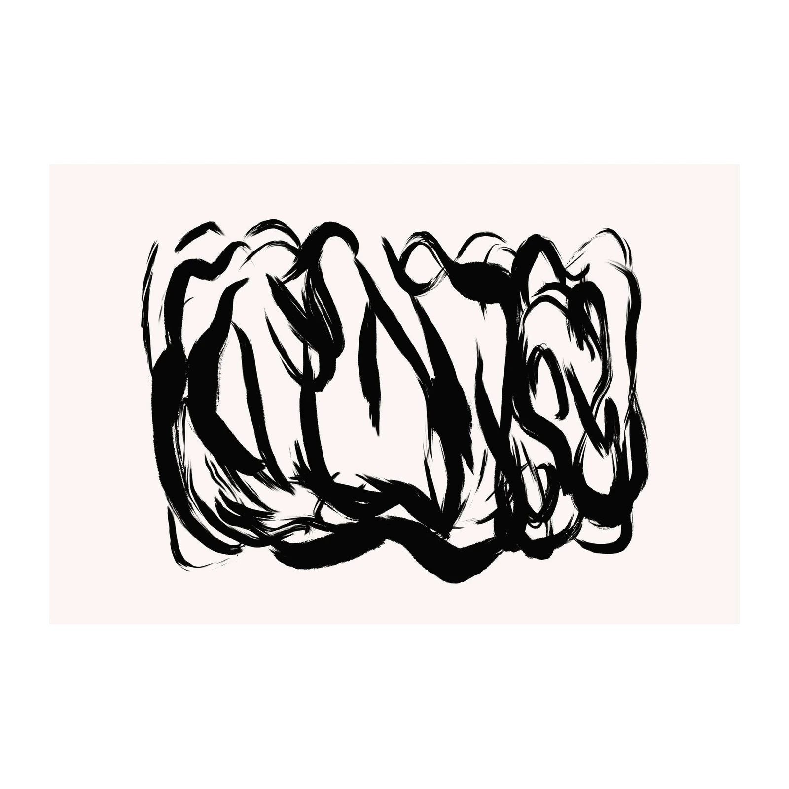 Bold Black Abstract Brush Strokes Wall Art