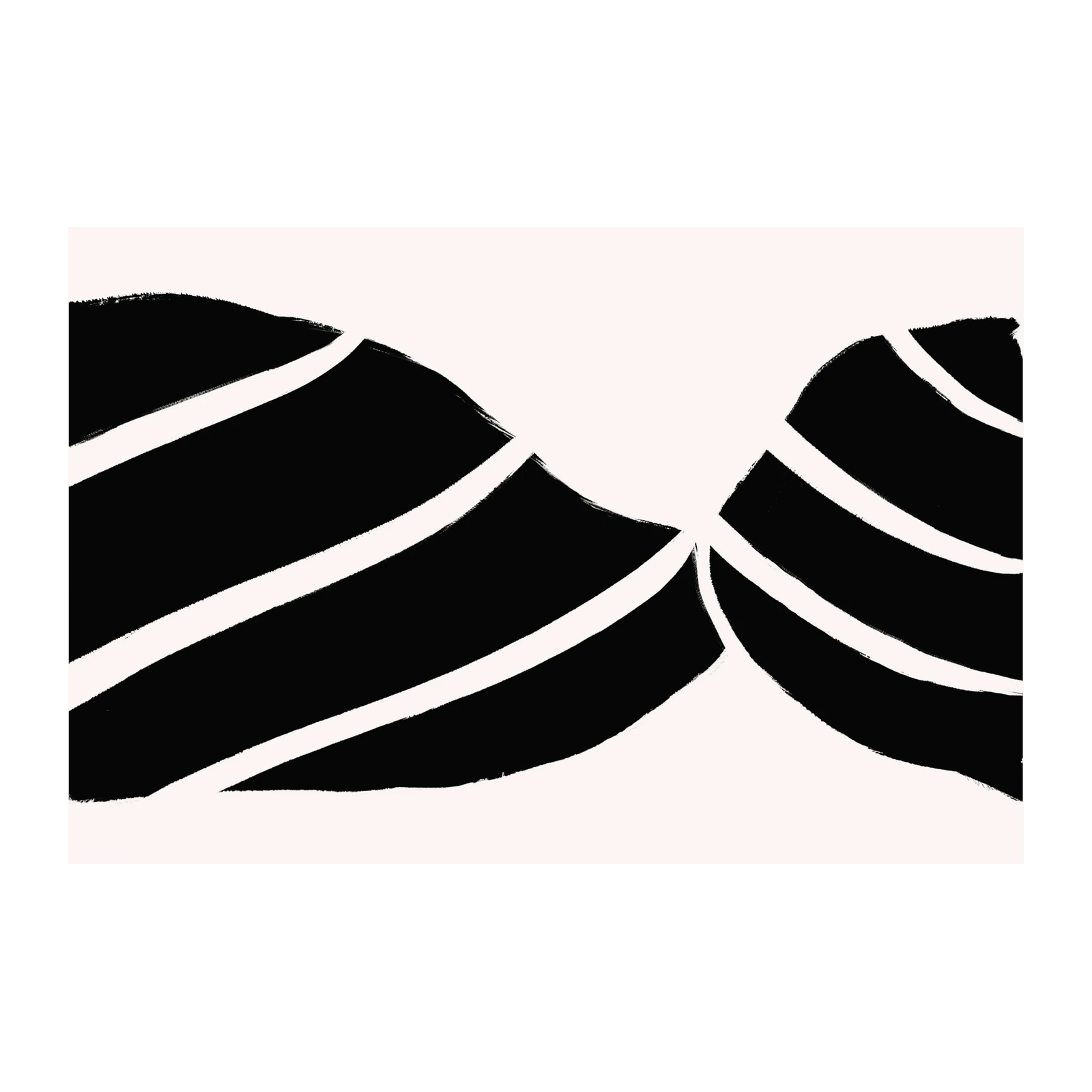 Modern Abstract Black & White Stripes Wall Art
