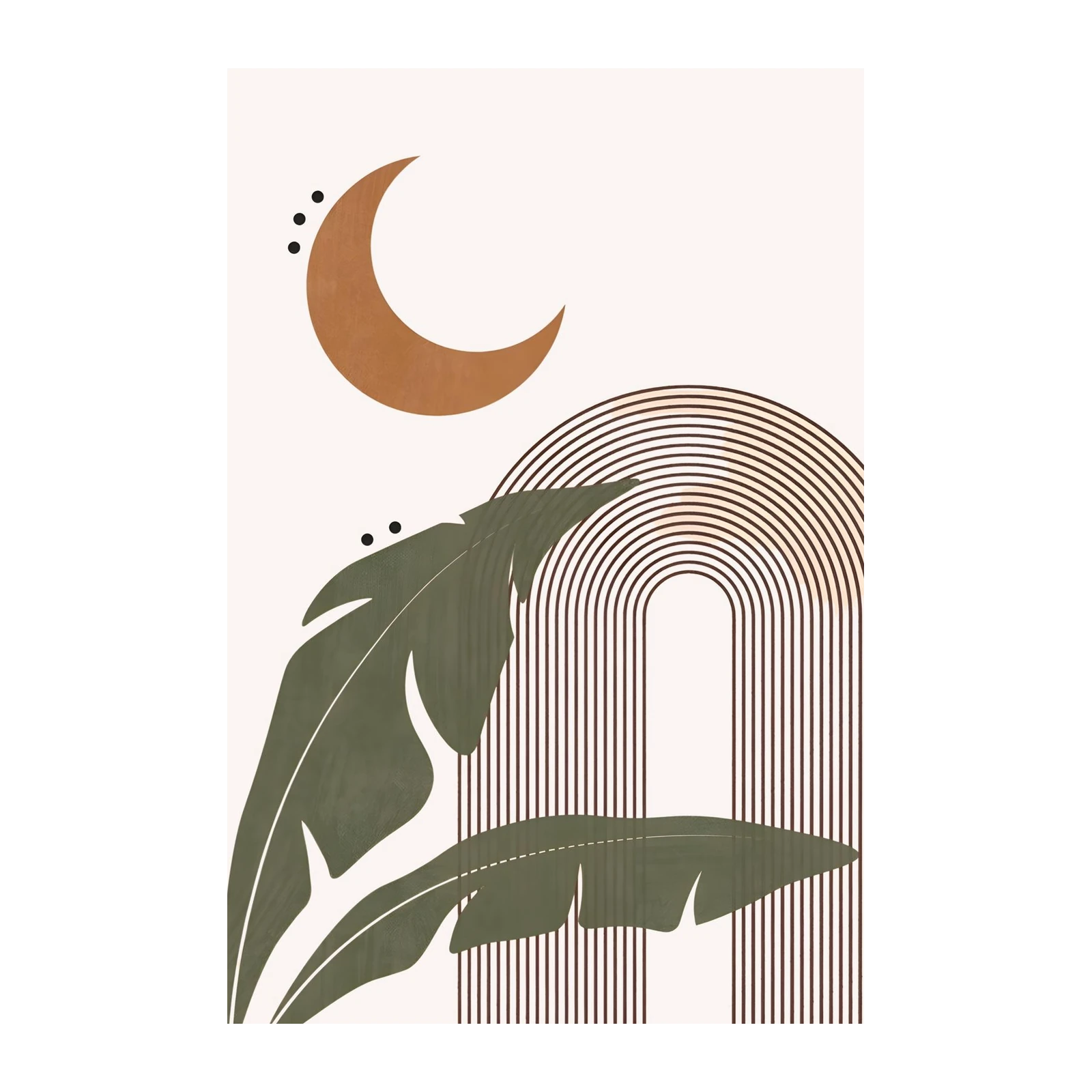 Boho Abstract Arch & Moon Wall Art