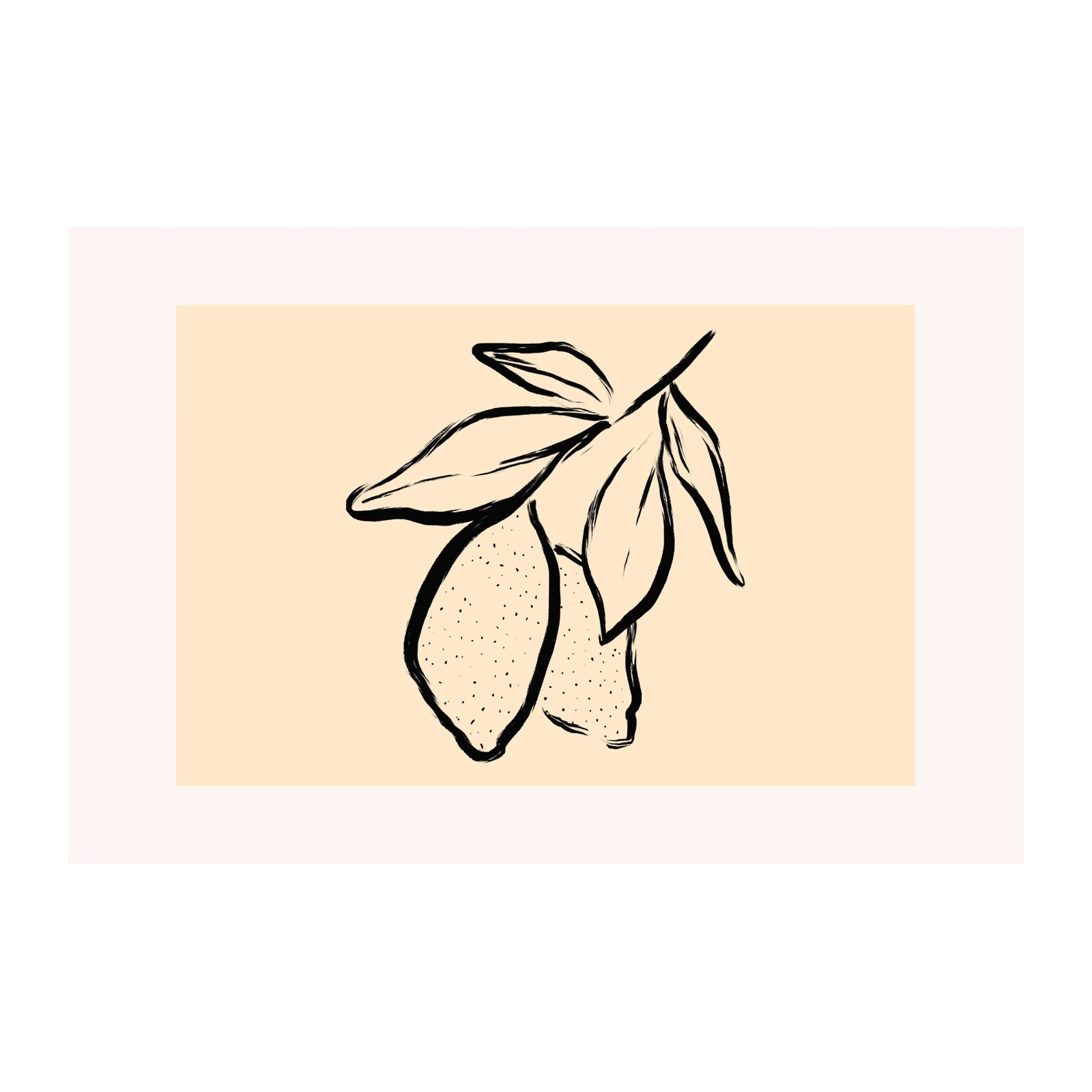 Minimalist Lemon Branch Wall Art Art