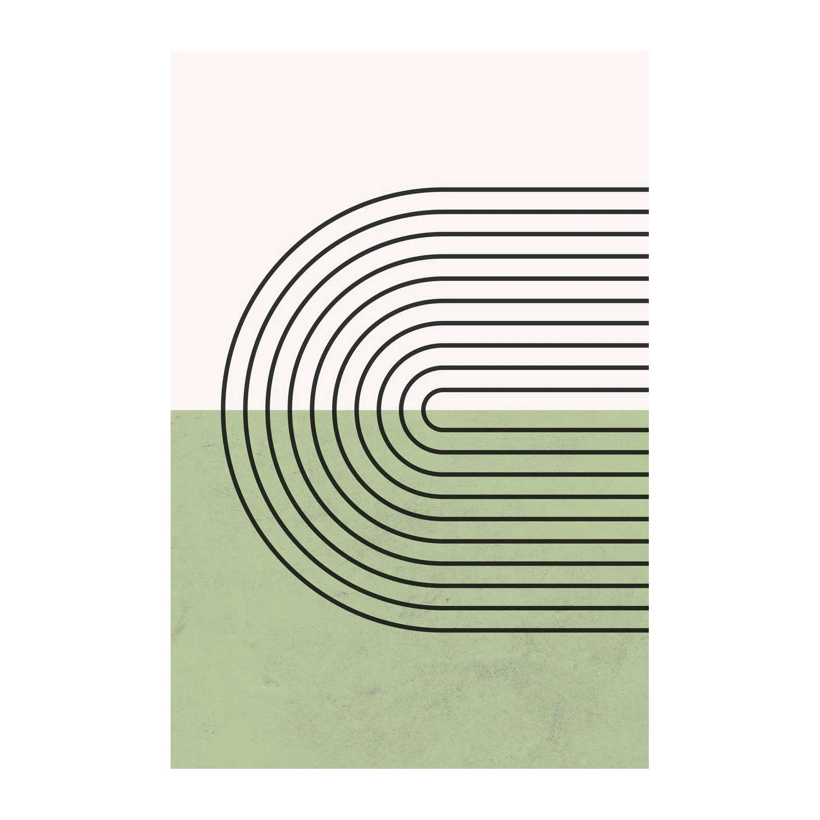 Boho Arch Geometric Black & Sage Green Wall Art