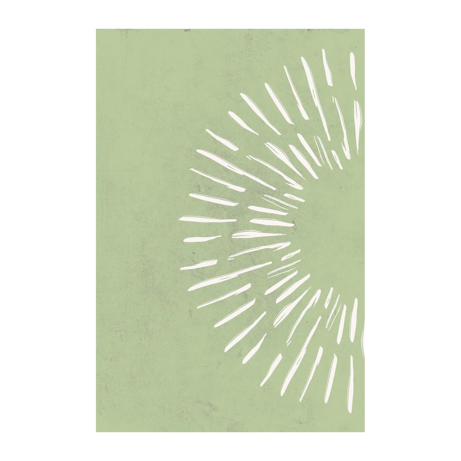 Abstract Sunburst Minimalist Green Wall Art