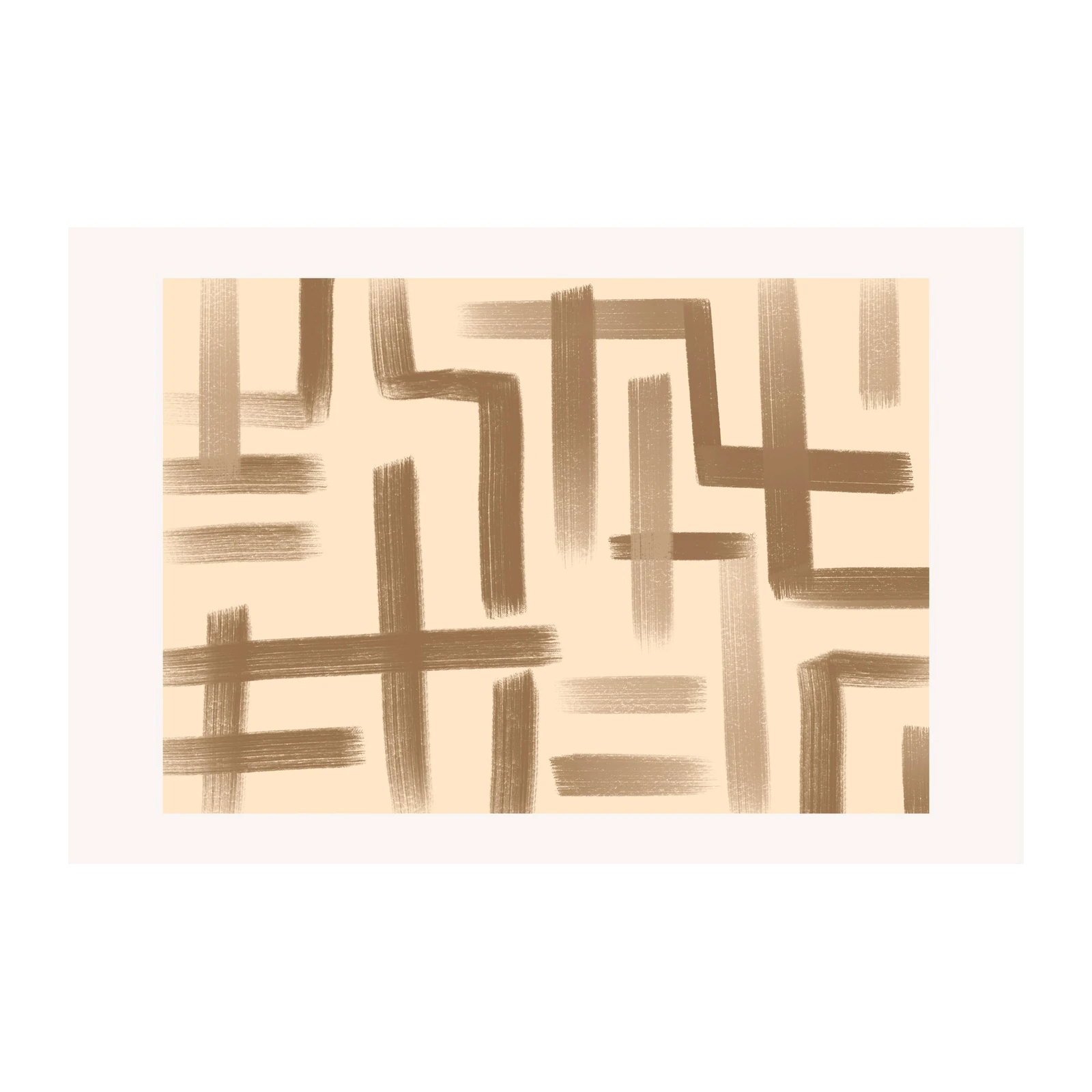 Abstract Brushstroke Maze Wall Art